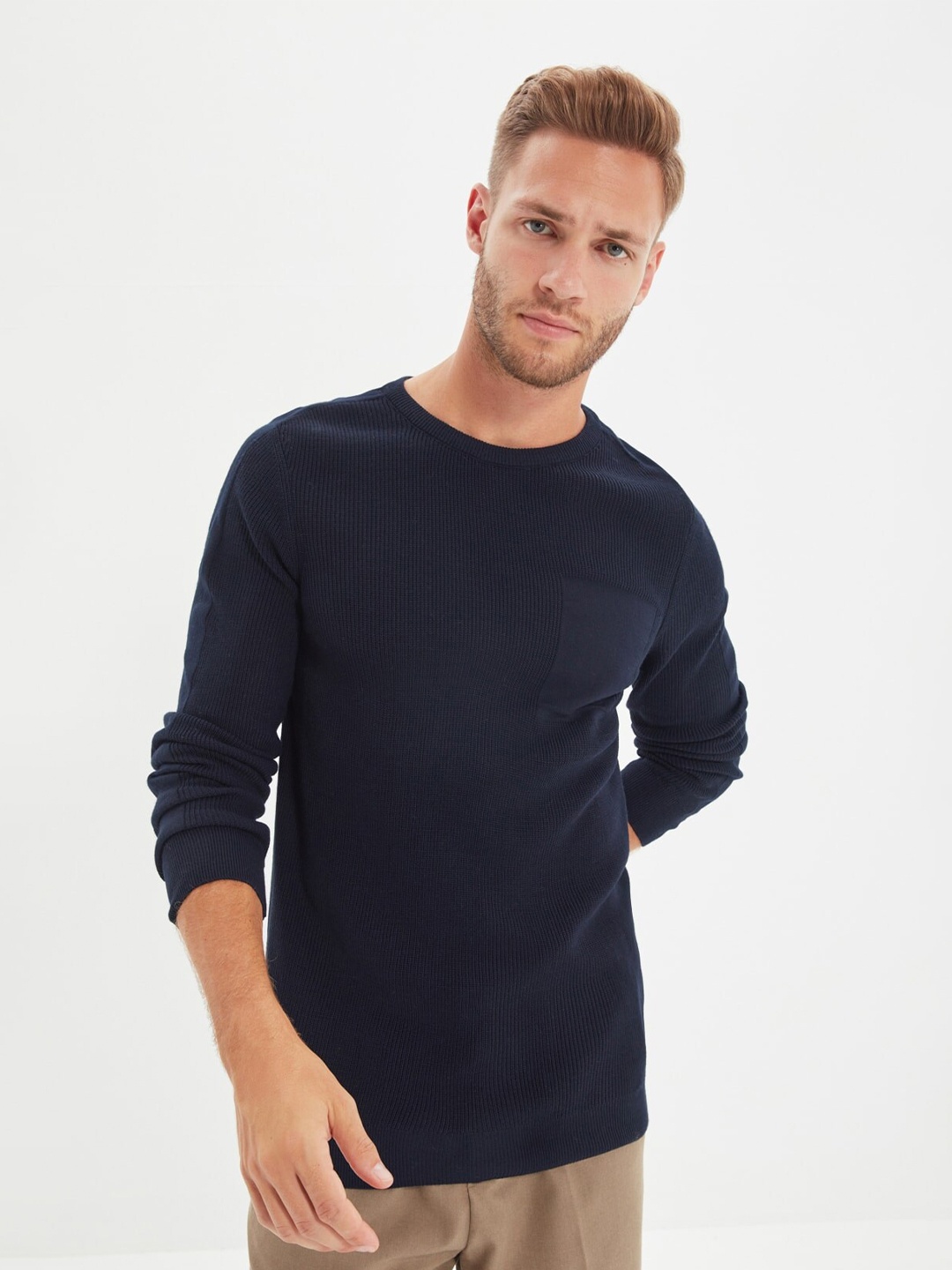 

Trendyol Men Navy Blue Pullover