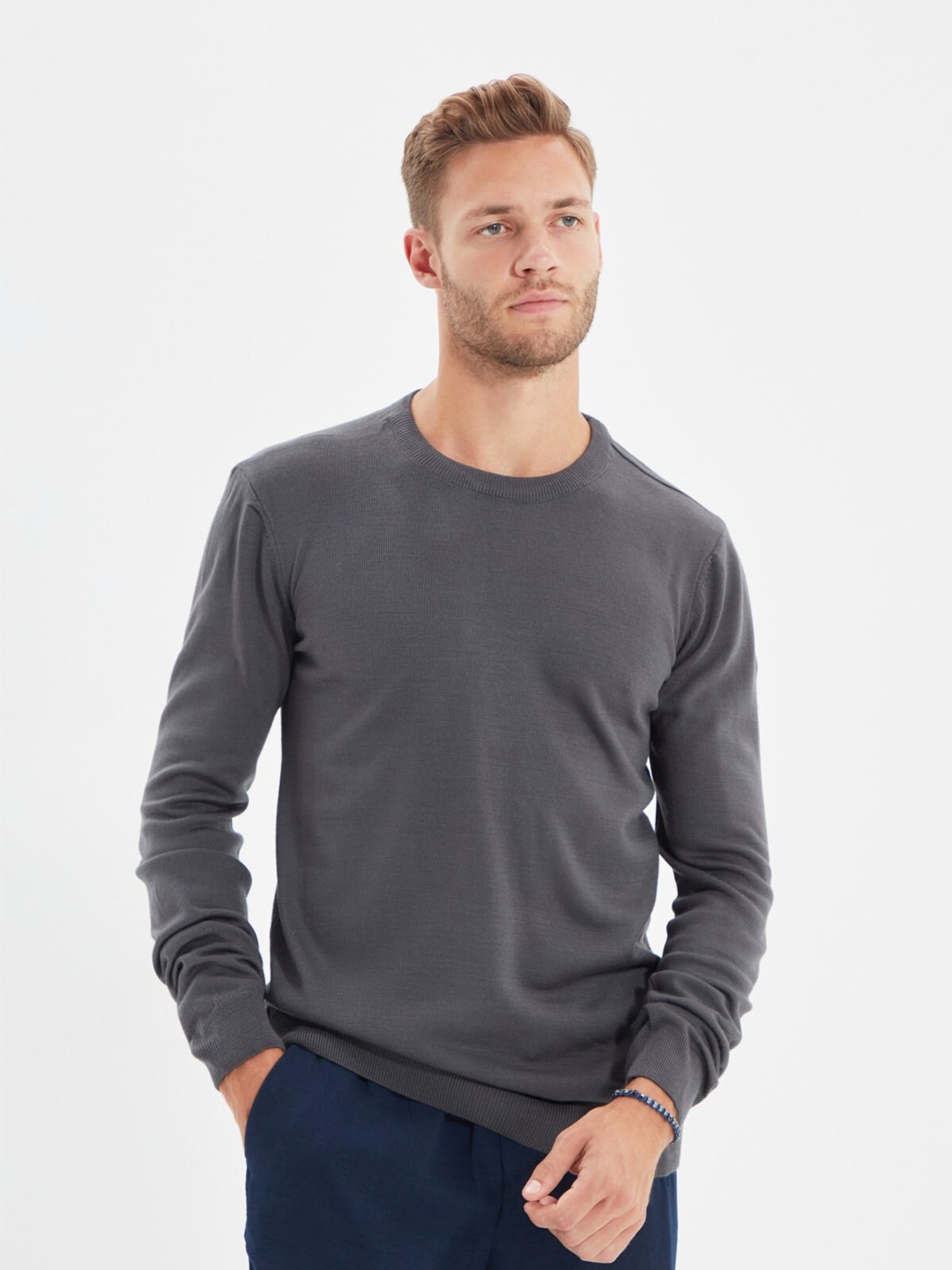 

Trendyol Men Grey Pullover