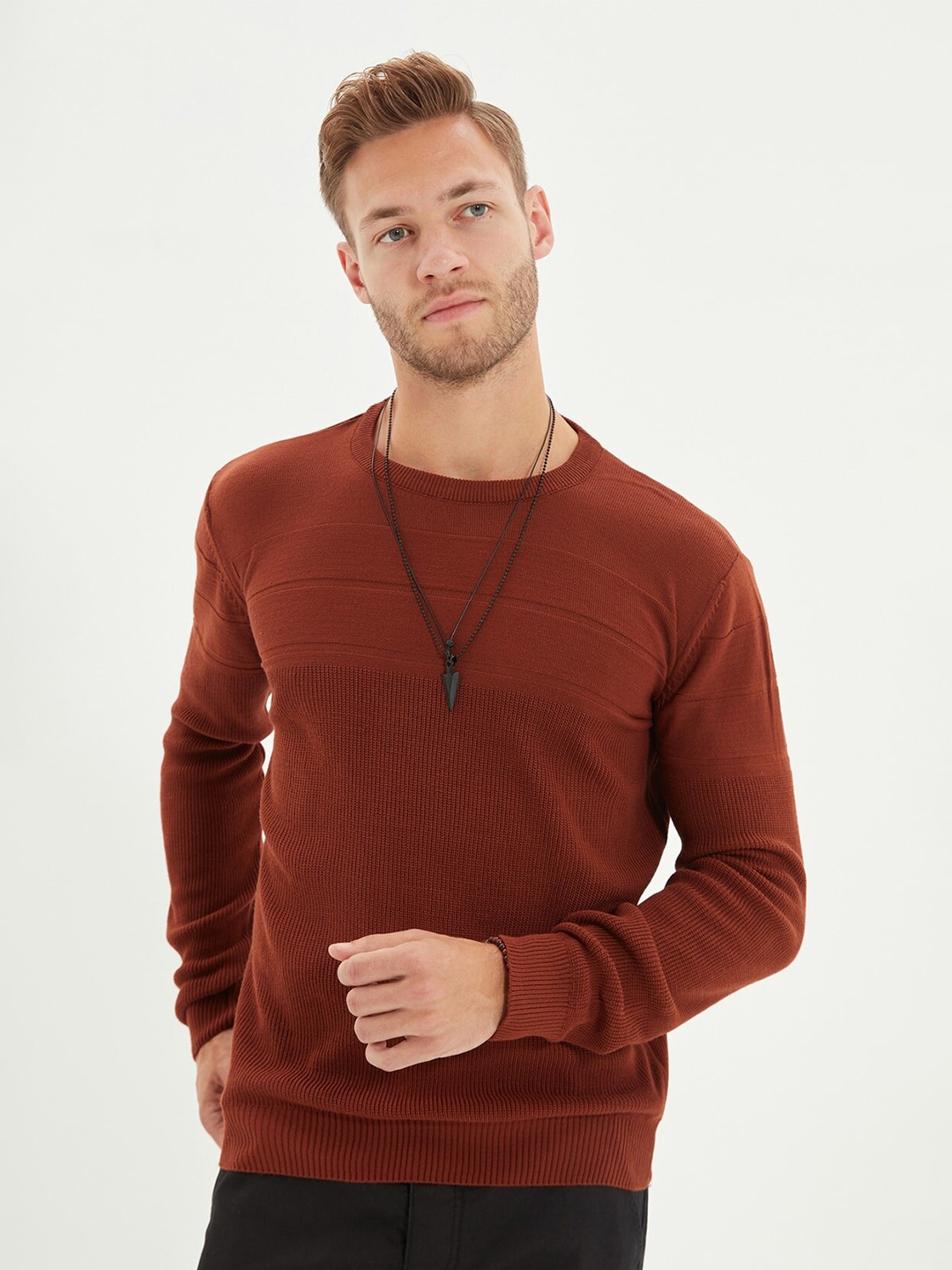 

Trendyol Men Brown Pullover