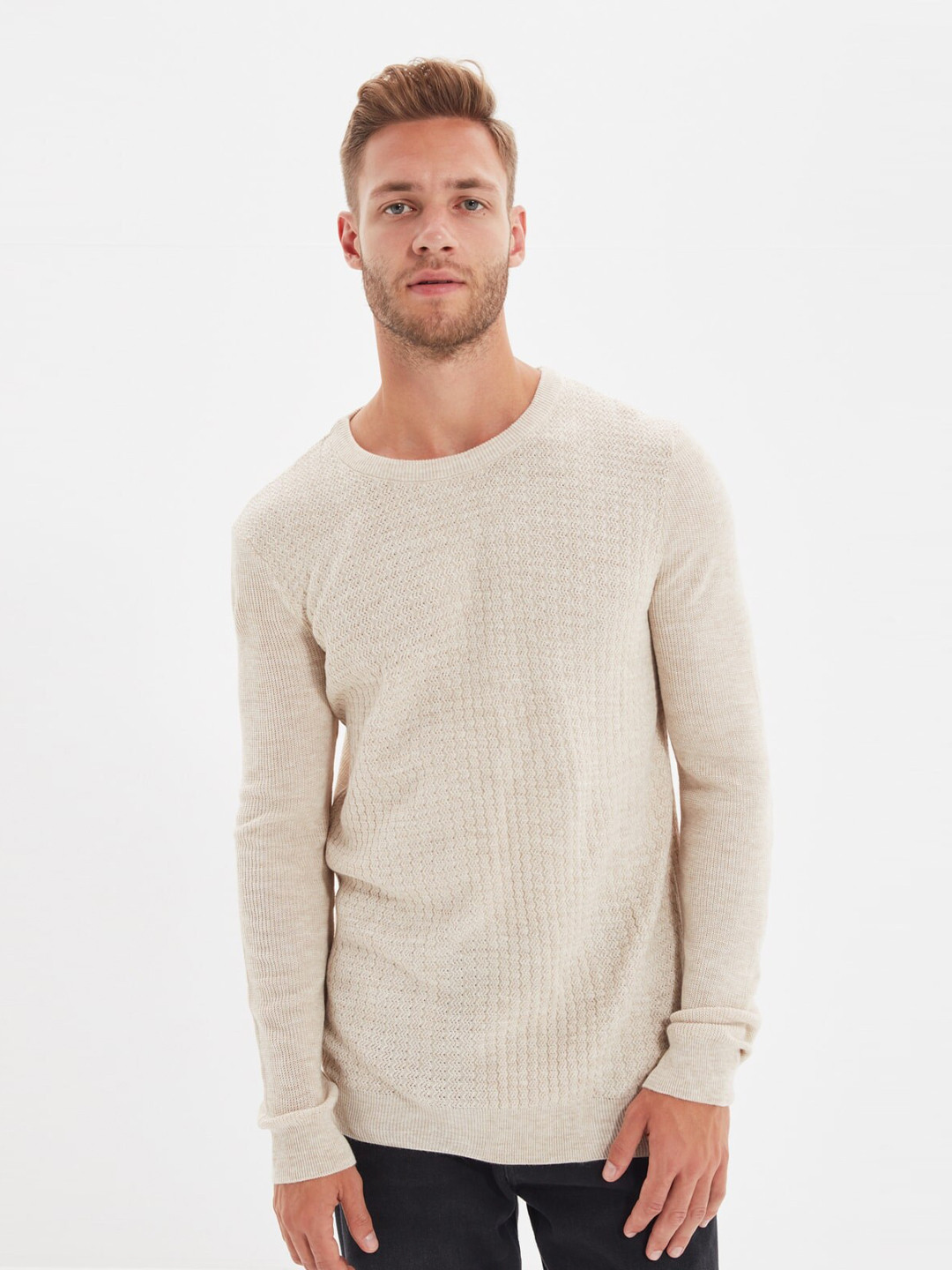 

Trendyol Men Beige Pullover