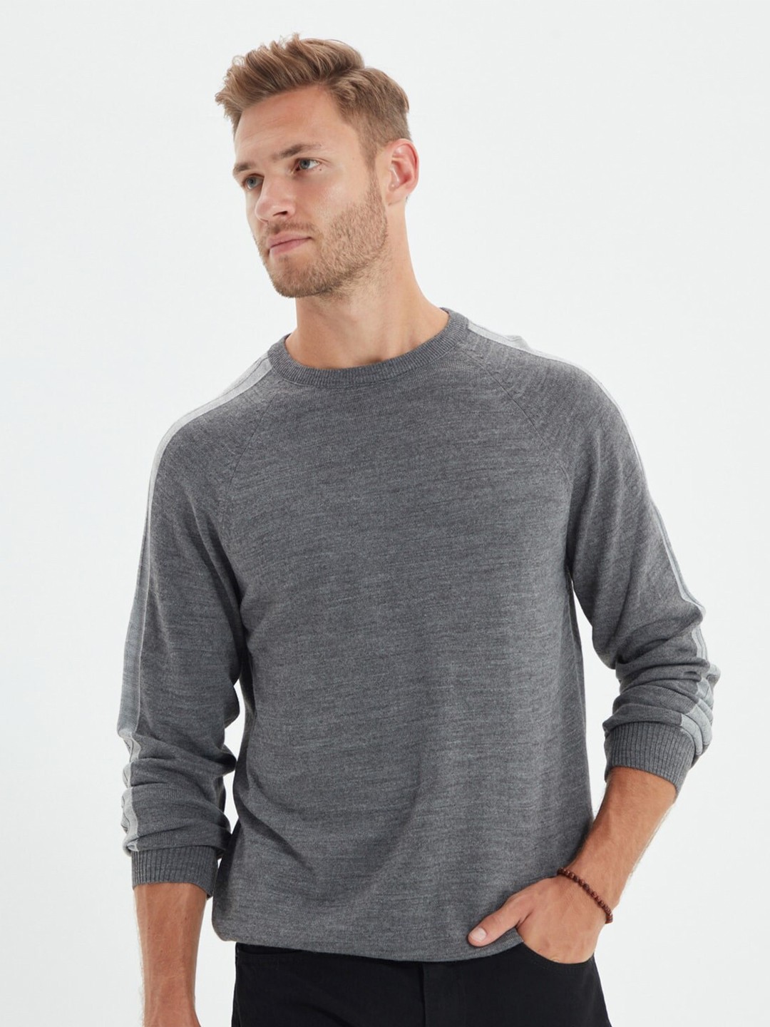 

Trendyol Men Grey Pullover
