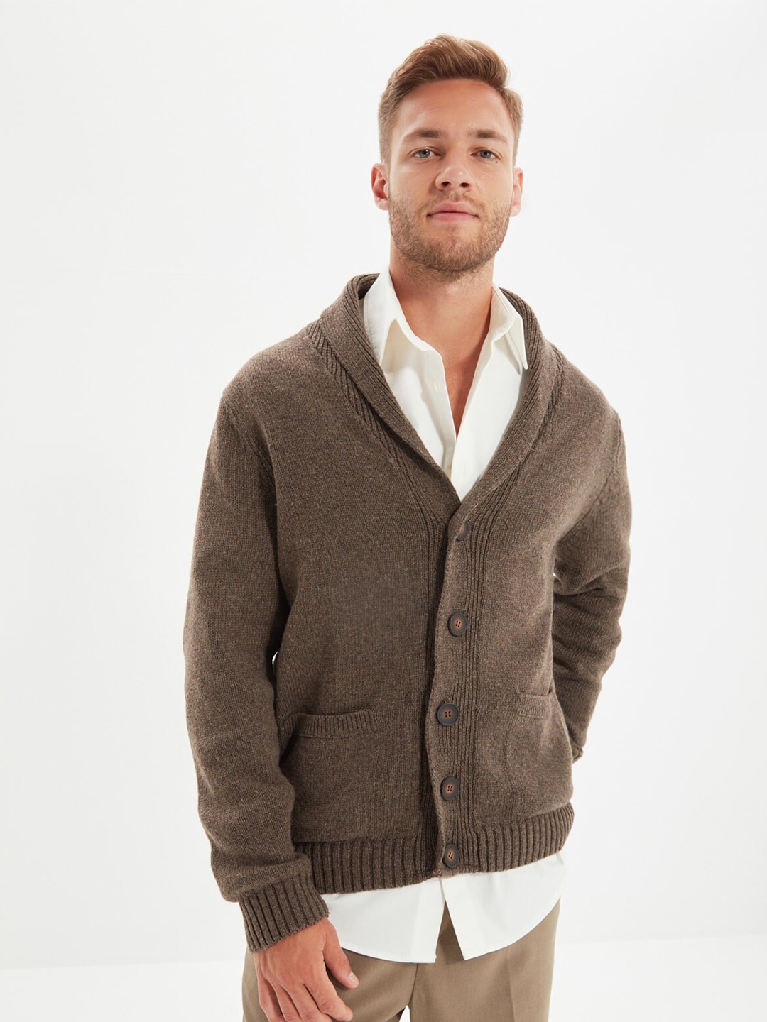 

Trendyol Men Brown Cardigan