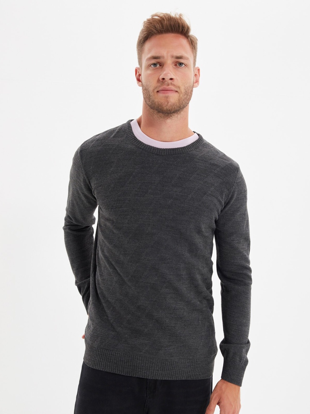 

Trendyol Men Grey Pullover