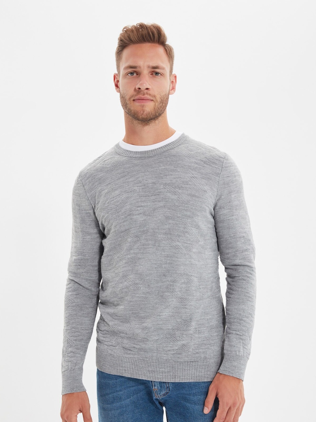 

Trendyol Men Grey Pullover