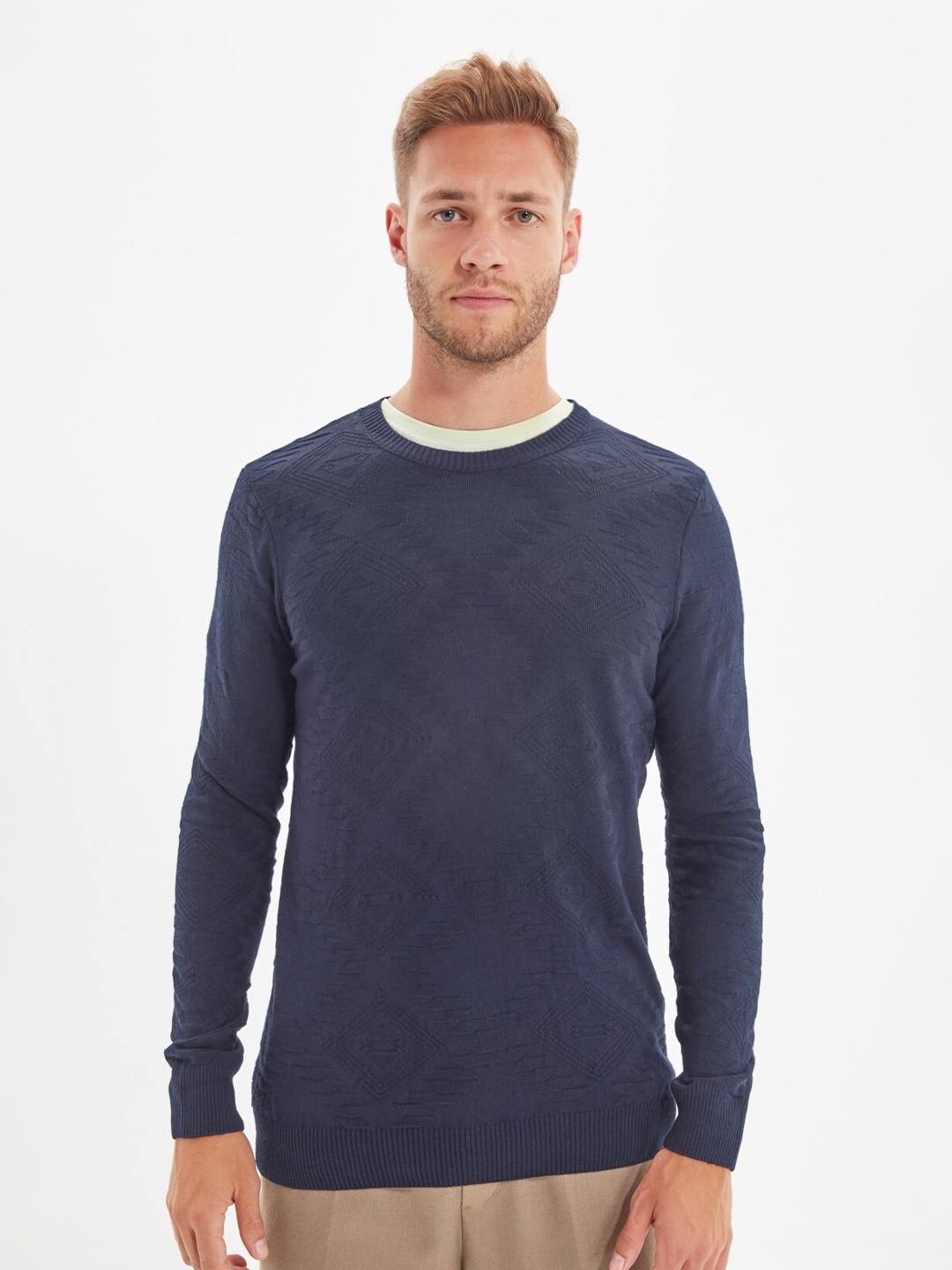 

Trendyol Men Navy Blue Pullover