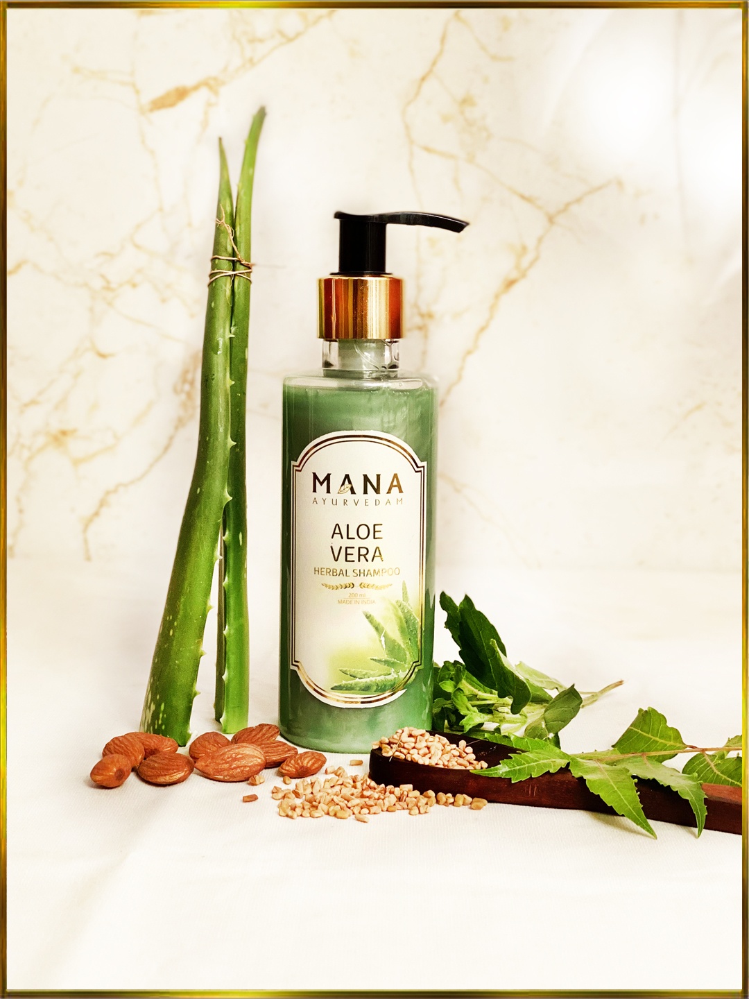 

MANA AYURVEDAM Aloe Vera Herbal Shampoo for Hair Growth 200ml, Green