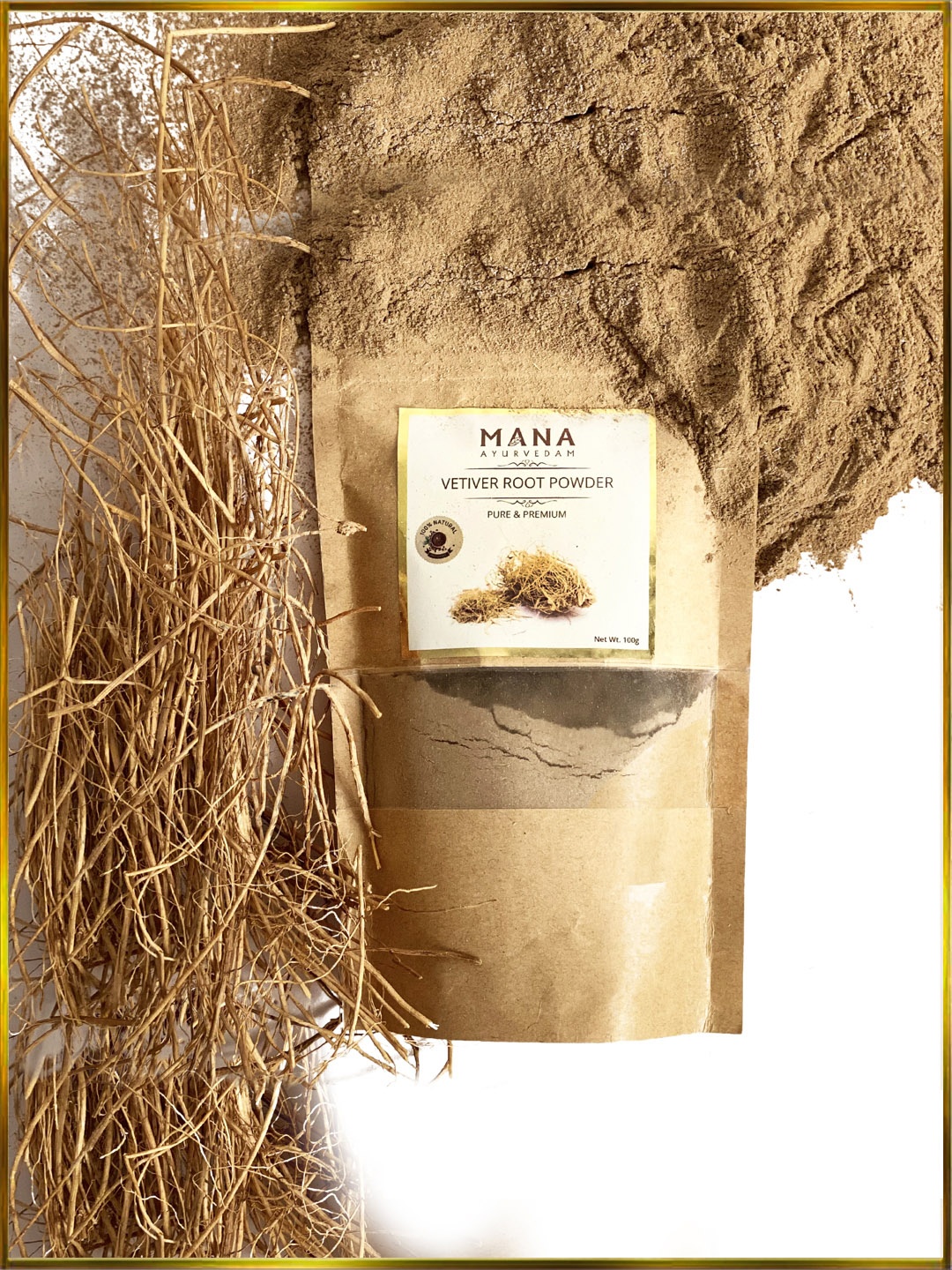

MANA AYURVEDAM Vetiveru Root Powder for Wrinkles 100gm, Beige