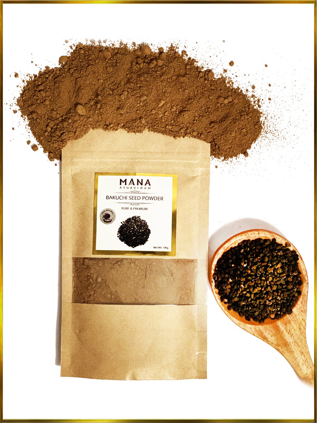 

MANA AYURVEDAM Bakuchi Powder for Face 100gm, Brown