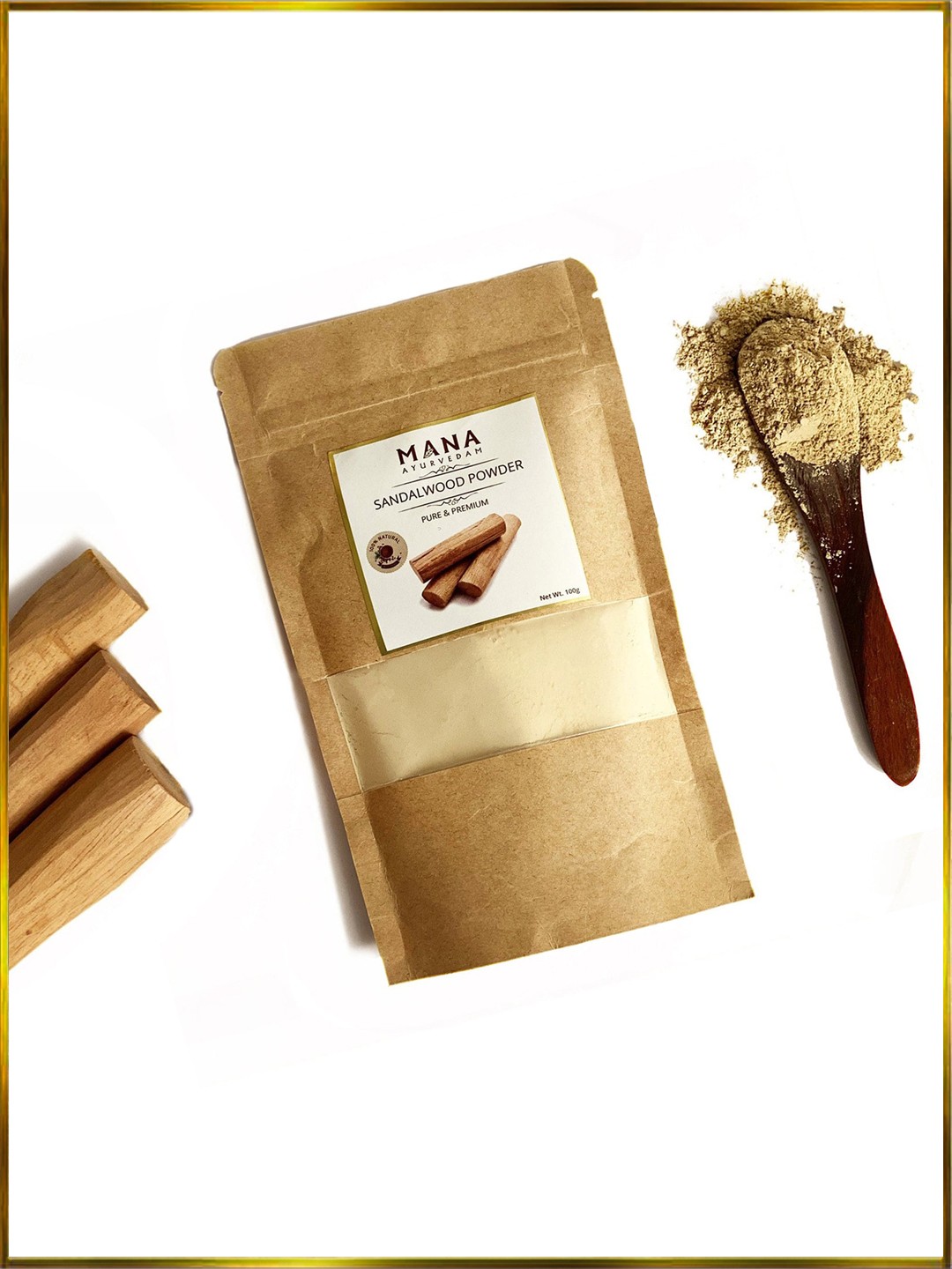 

MANA AYURVEDAM Sandalwood Powder for Face Brightening 100gm, Beige