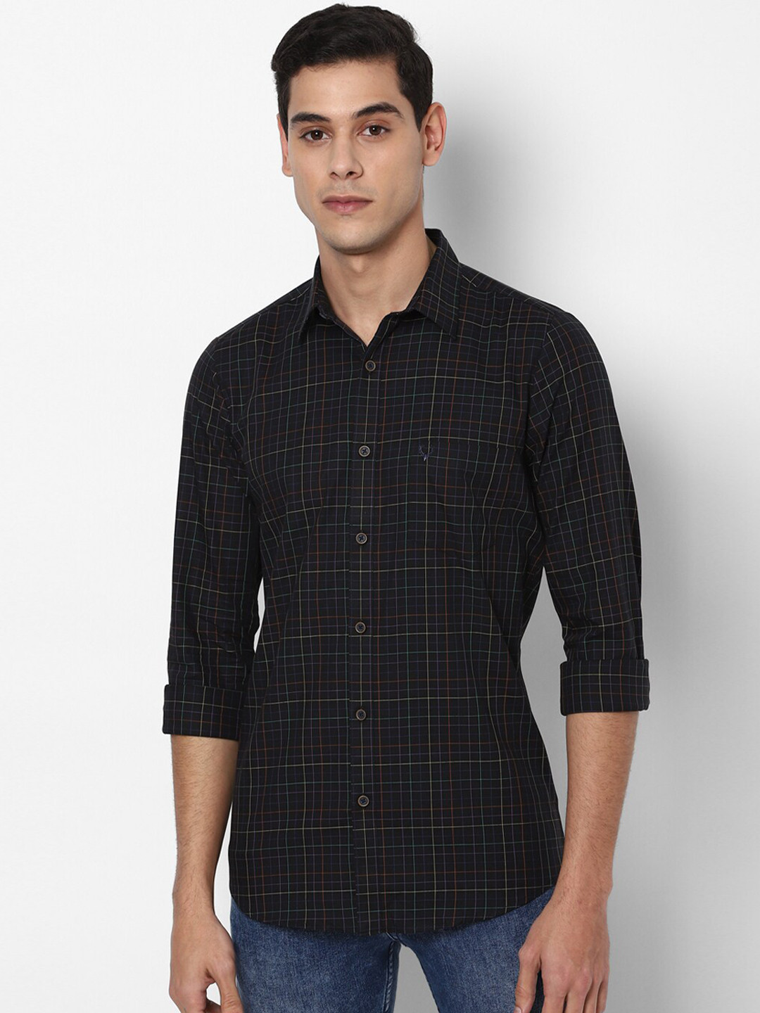 

Allen Solly Men Black Checked Slim Fit Casual Shirt