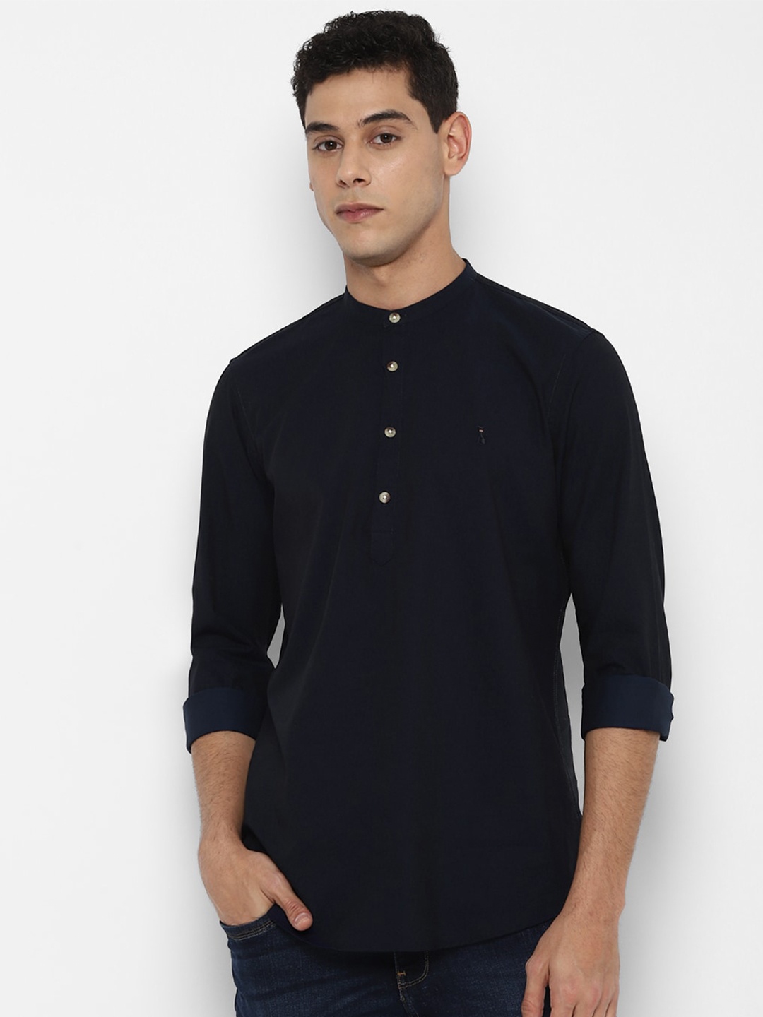 

SIMON CARTER LONDON Men Navy Blue Pure Cotton Casual Shirt