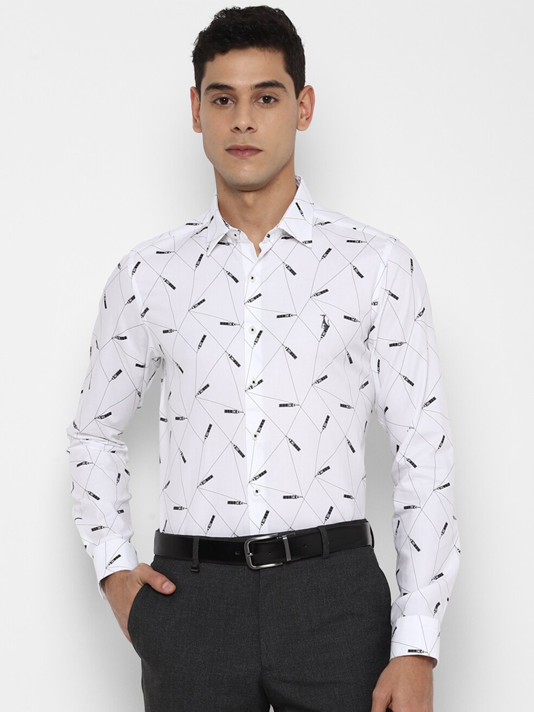 

SIMON CARTER LONDON Men White Slim Fit Printed Formal Shirt