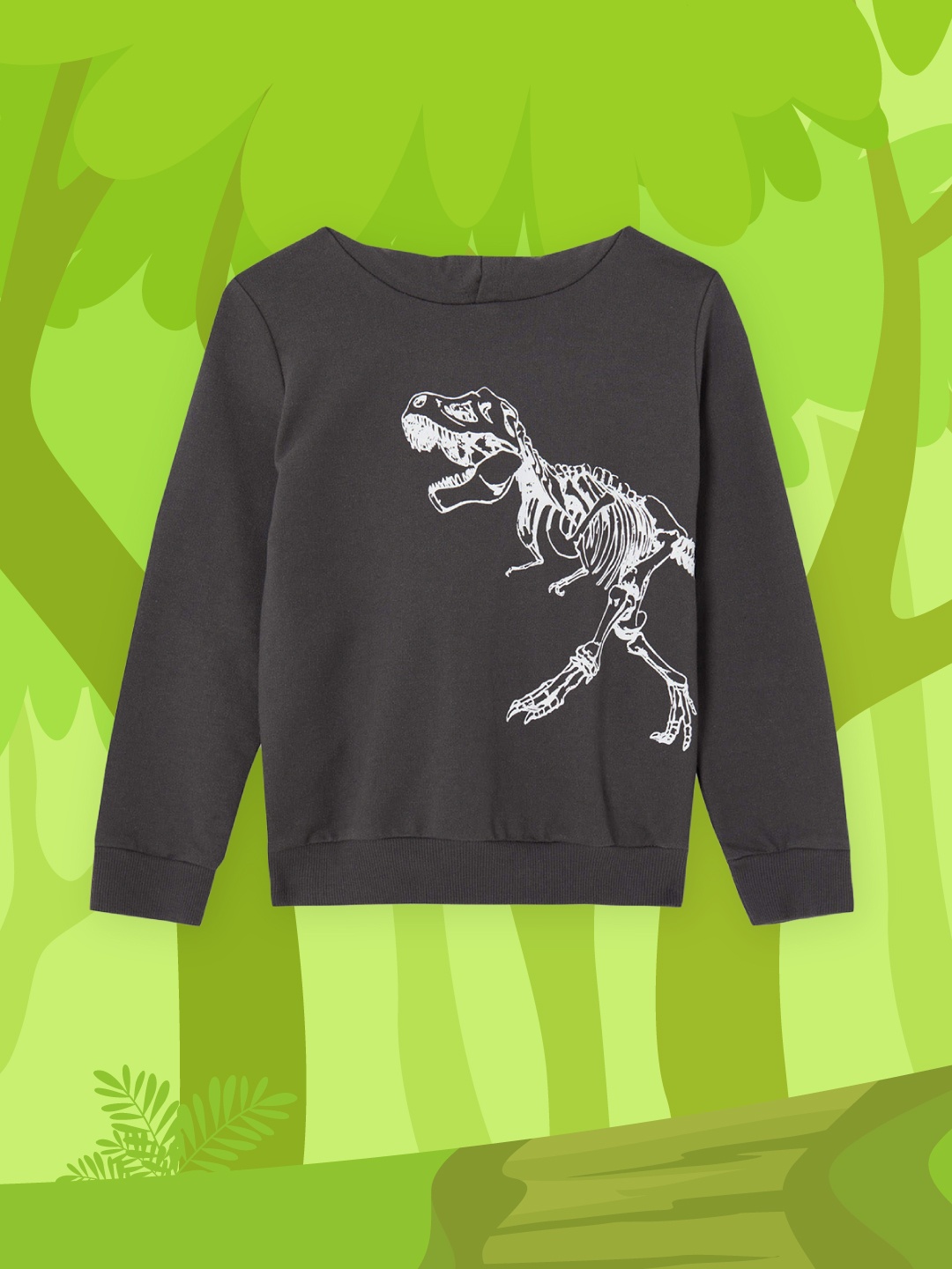 

DeFacto Boys Black & White Pure Cotton Printed Hooded Sweatshirt