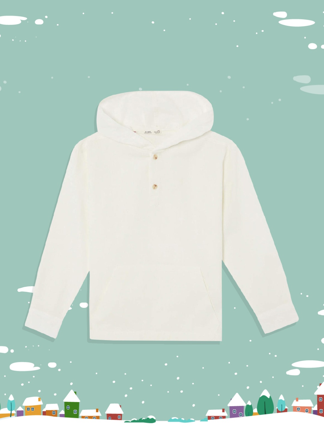 

DeFacto Boys Off White Solid Cotton Hooded Casual Shirt