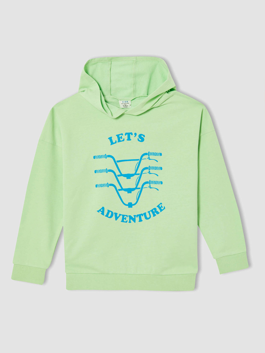 

DeFacto Boys Green Printed Hooded Sweatshirt