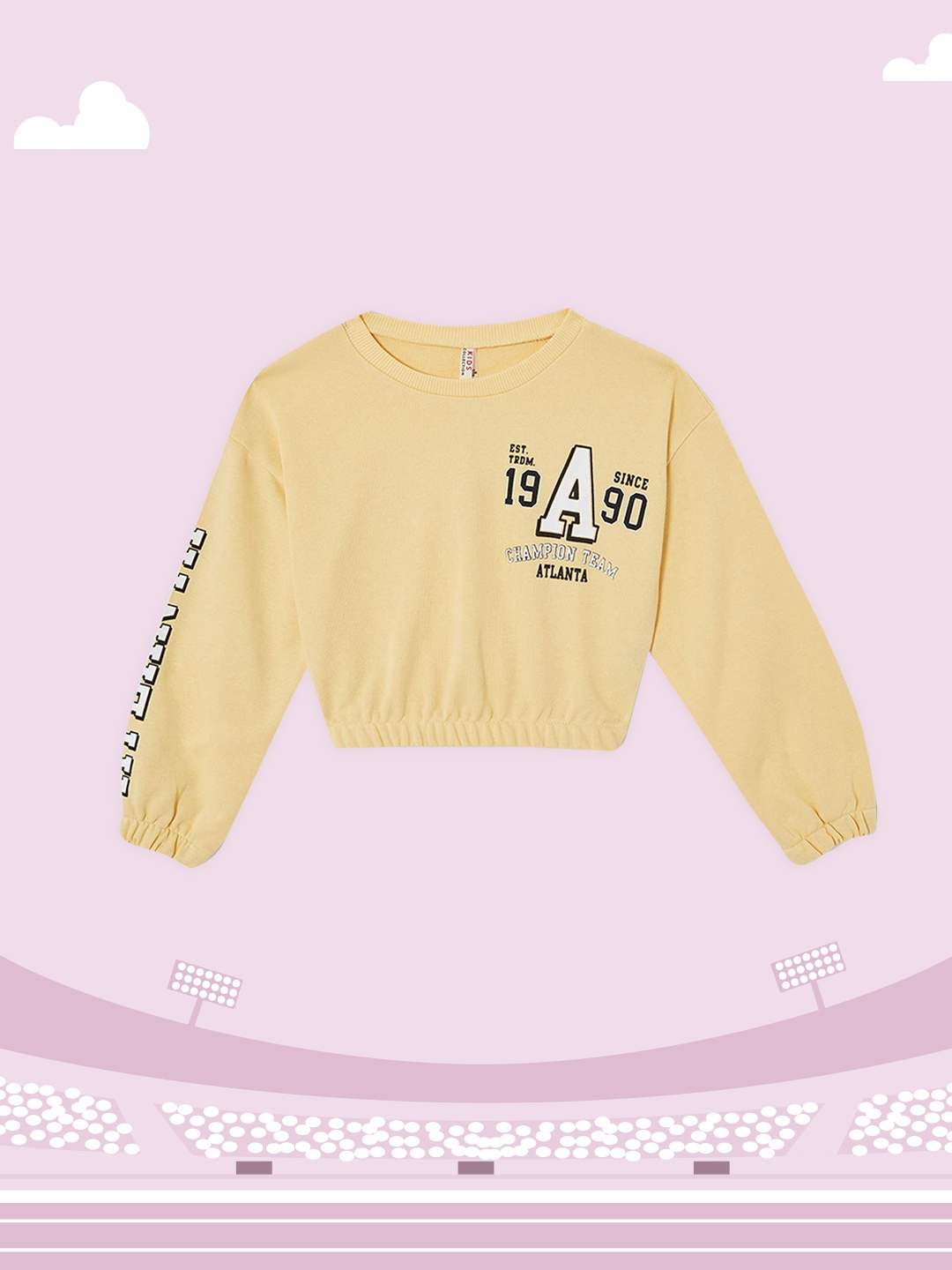 

DeFacto Girls Yellow & Black Printed Sweatshirt