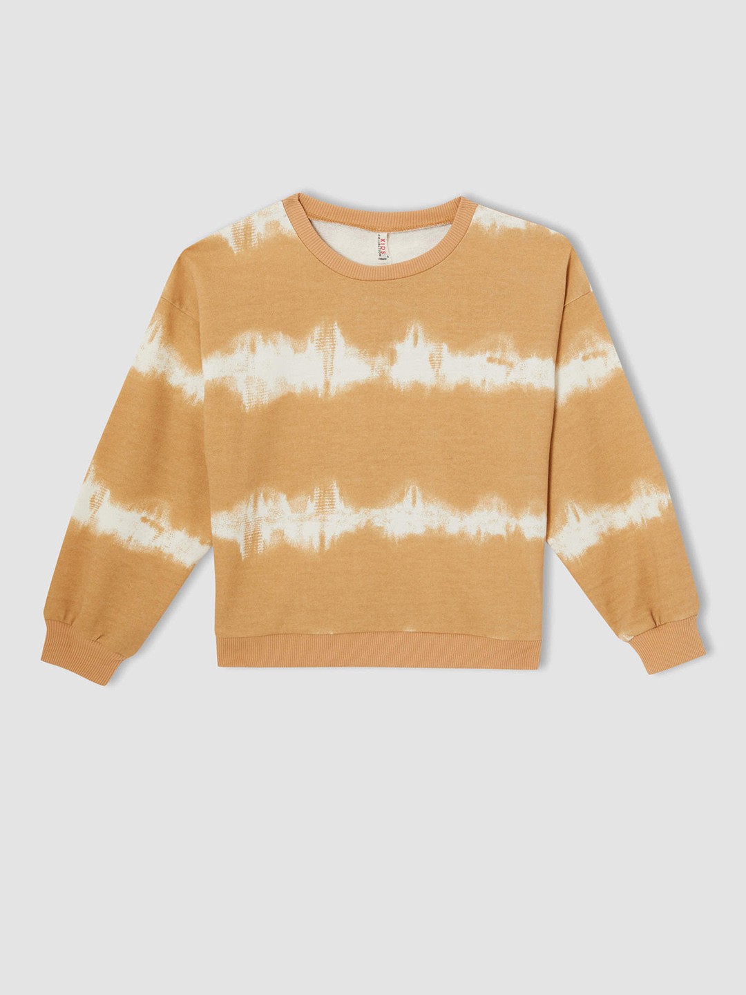 

DeFacto Girls Beige & White Printed Sweatshirt