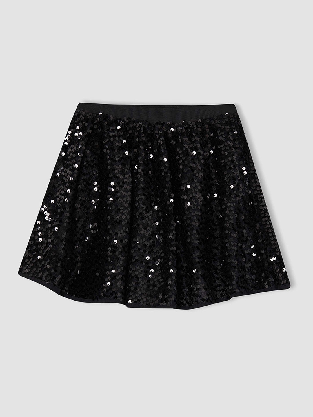 

DeFacto Girls Black Sequinned Flared Skirt