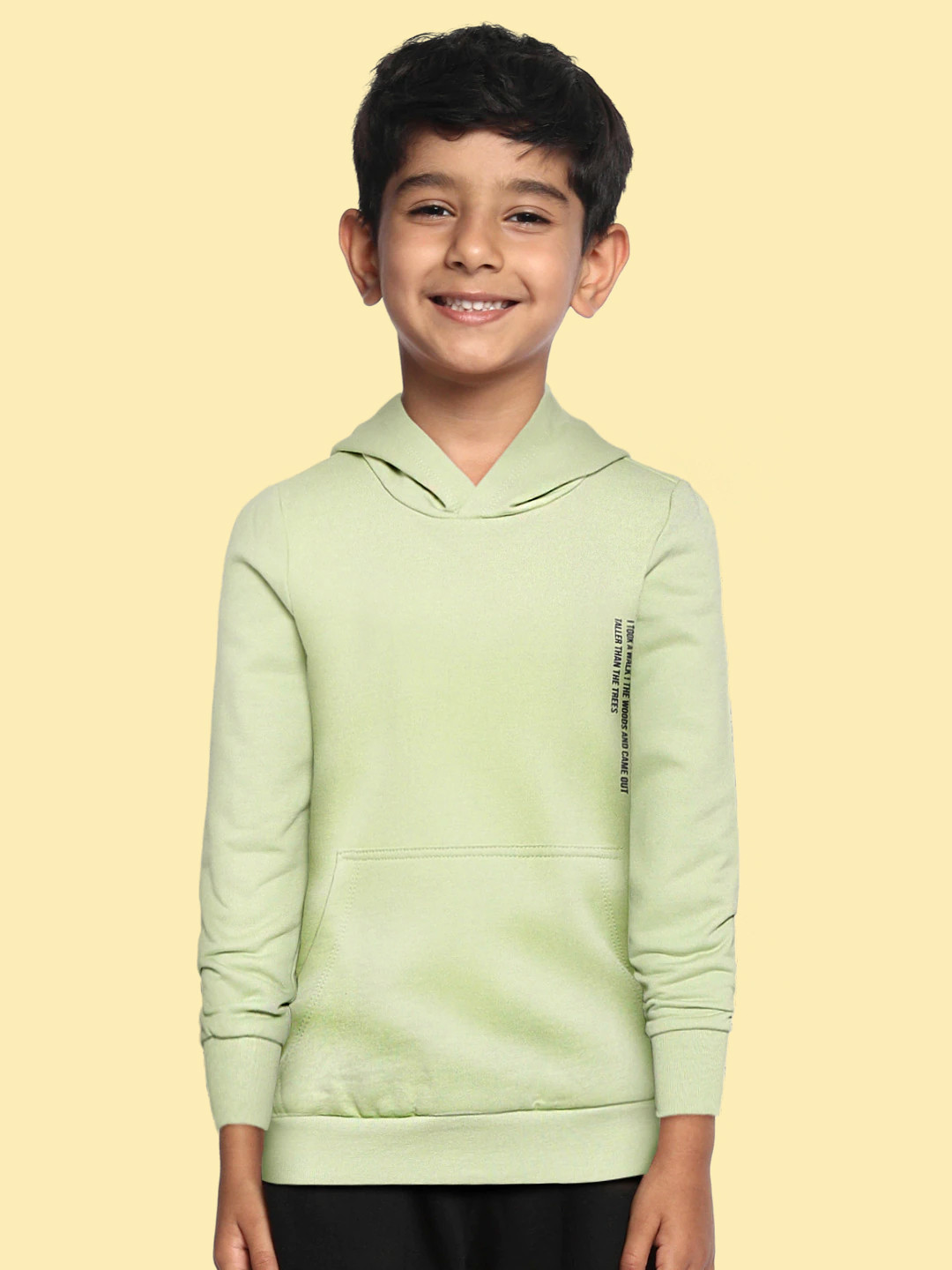 

DeFacto Boys Green Printed Hooded Sweatshirt