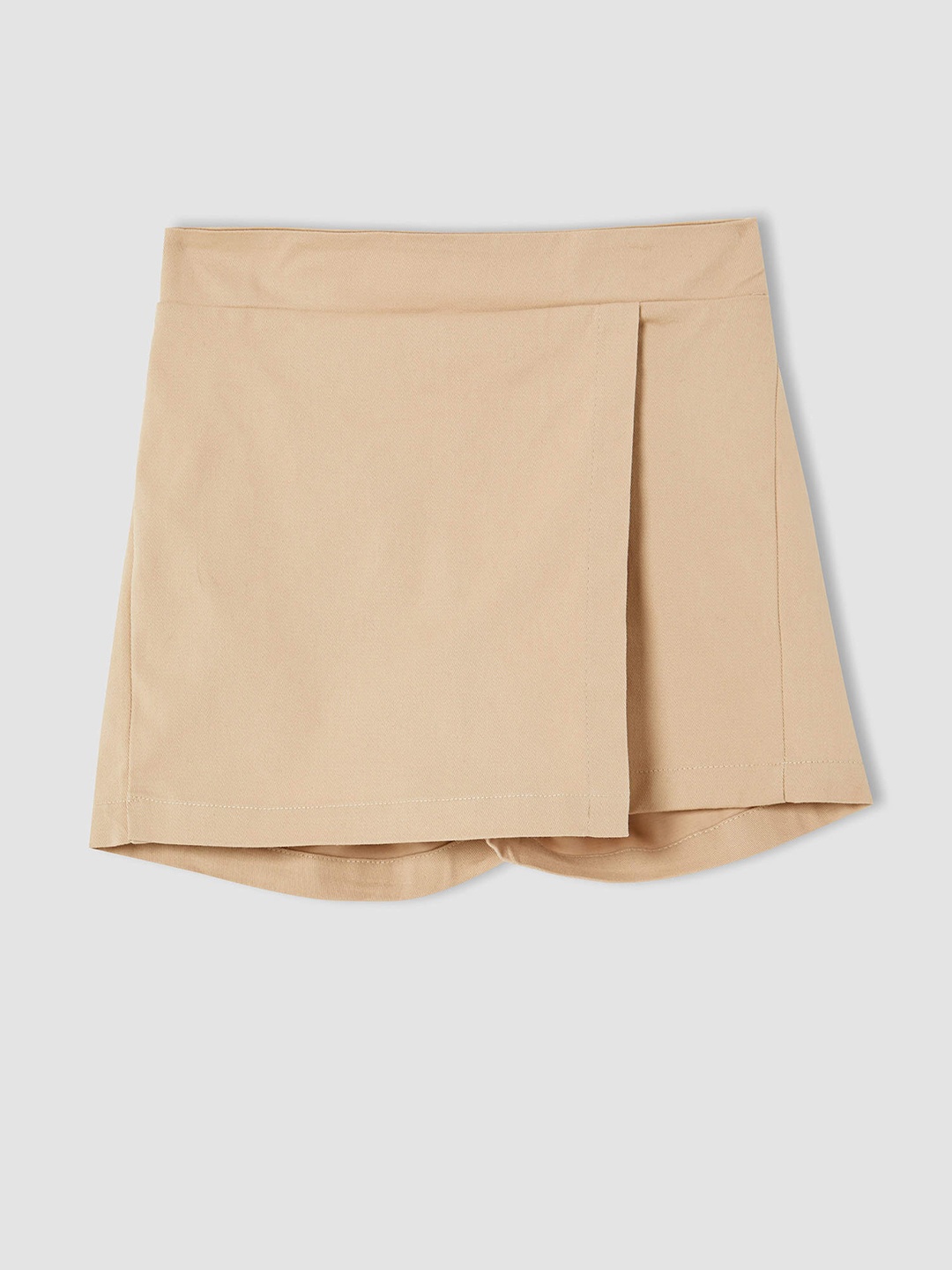 

DeFacto Girls Beige Solid Layered Skort