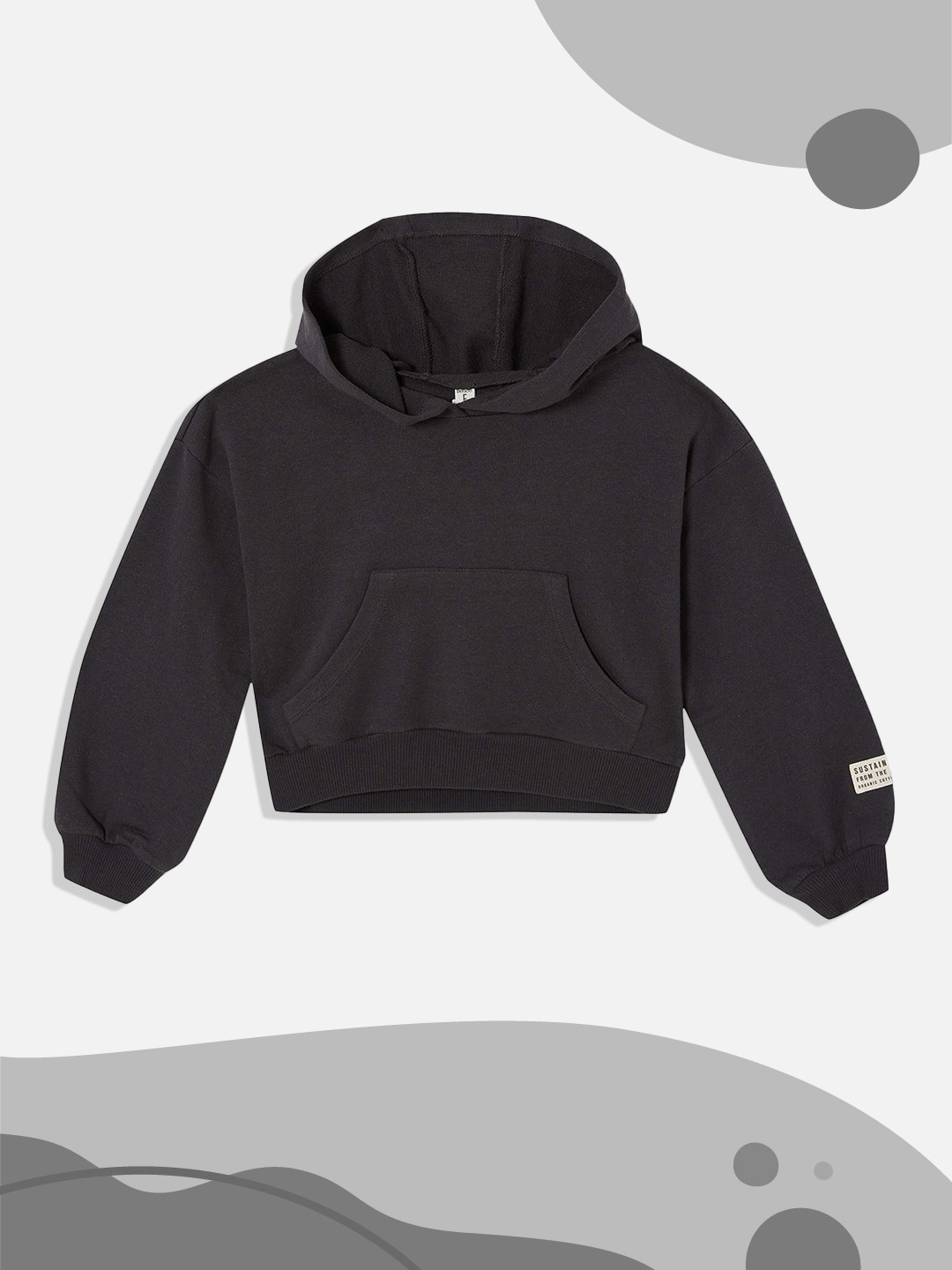 

DeFacto Girls Charcoal Grey Cotton Hooded Sweatshirt