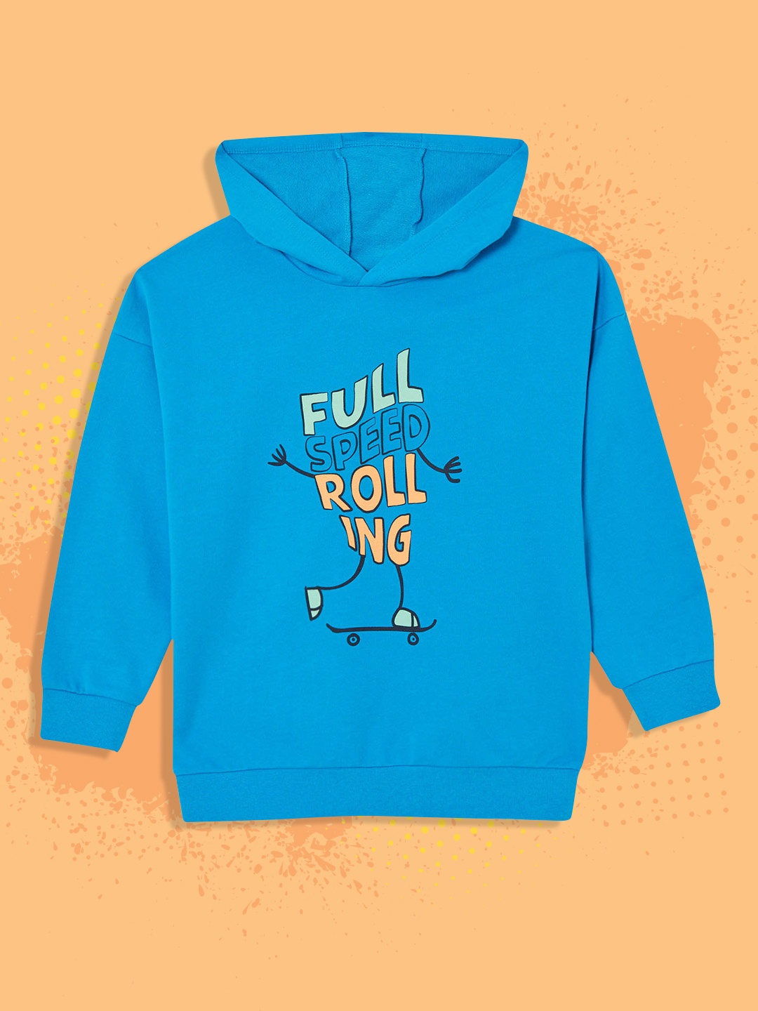 

DeFacto Boys Blue Printed Hooded Sweatshirt