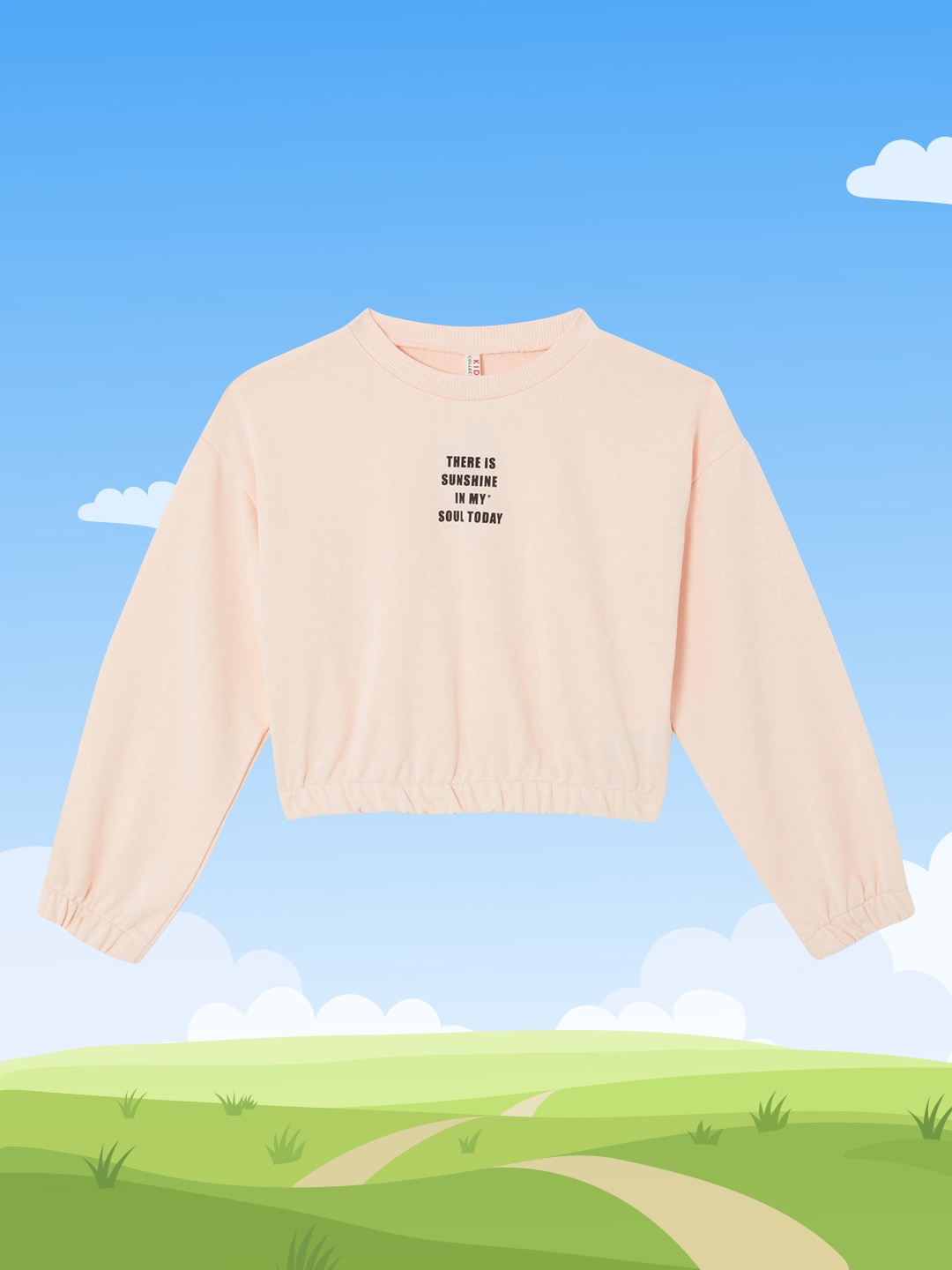 

DeFacto Girls Pink Solid Sweatshirt with Printed Detail