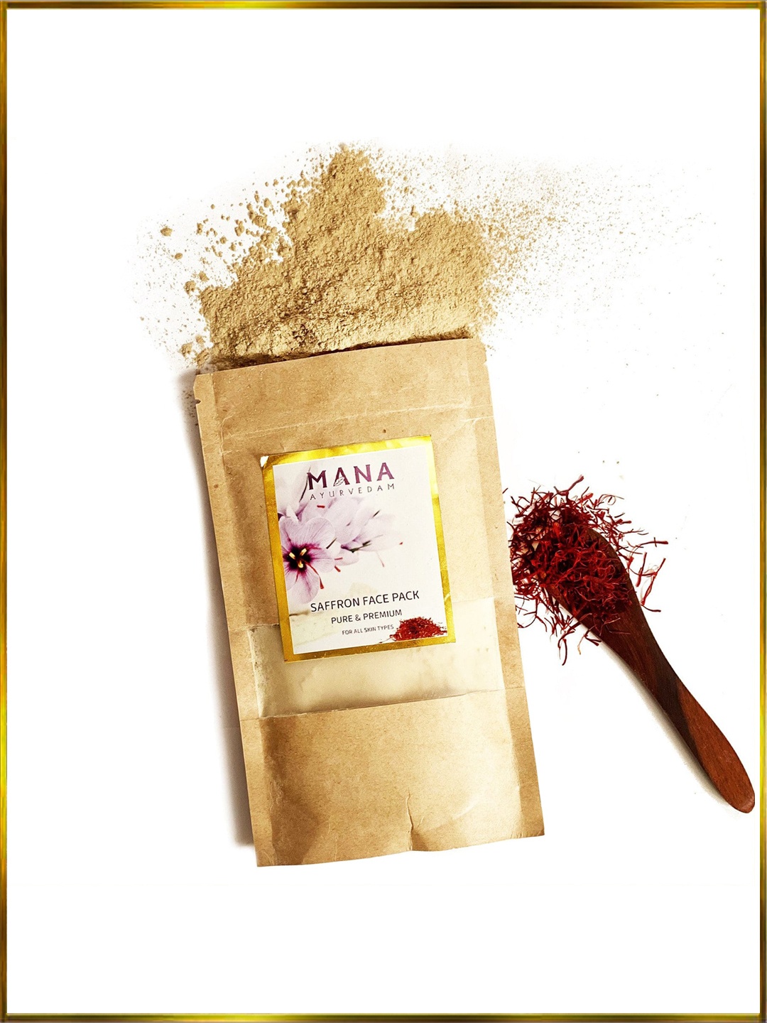

MANA AYURVEDAM Saffron Face Pack 100gm, Coral