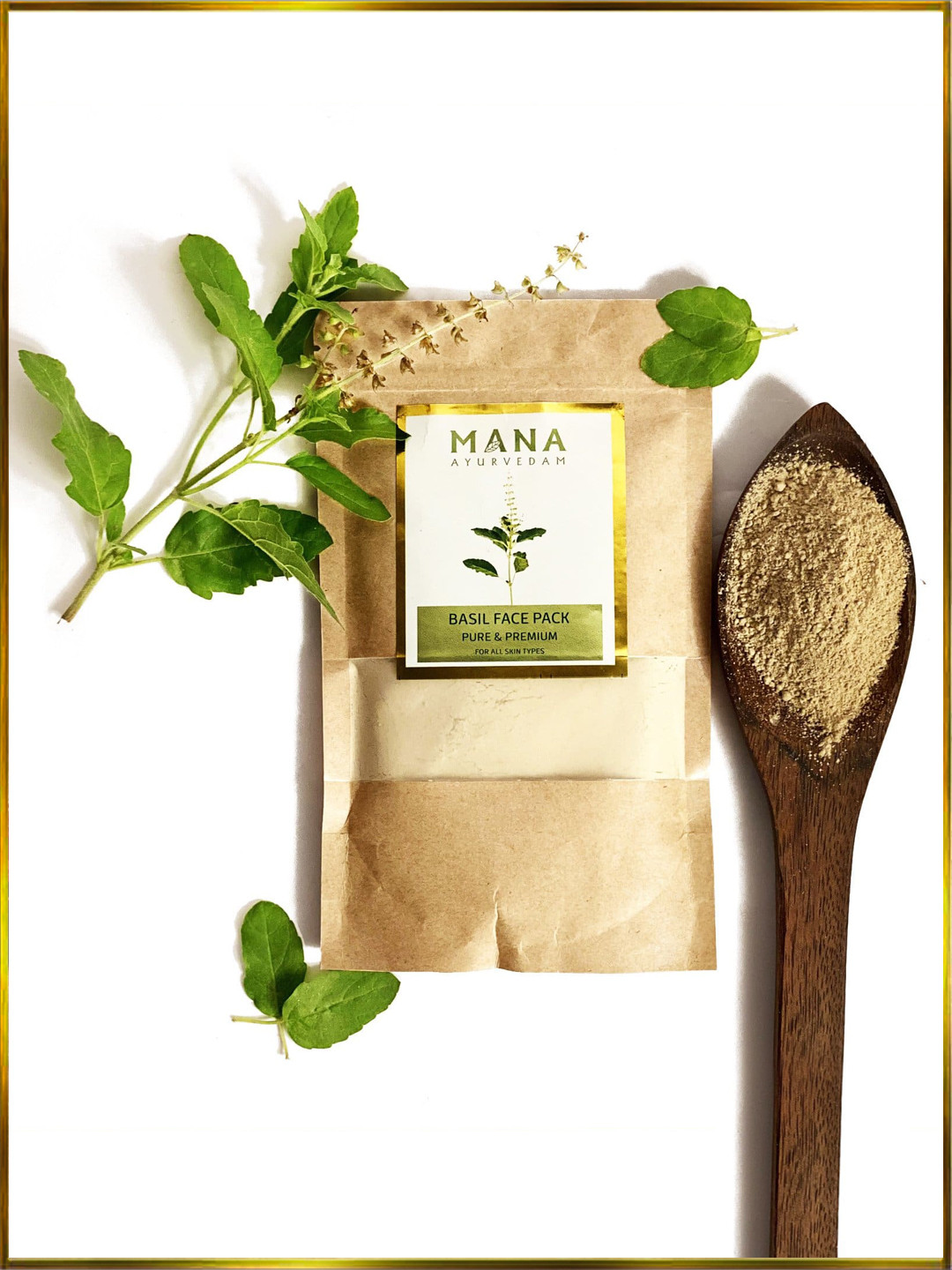 

MANA AYURVEDAM Basil Face Pack For Acne & Pimples 100gm, Beige