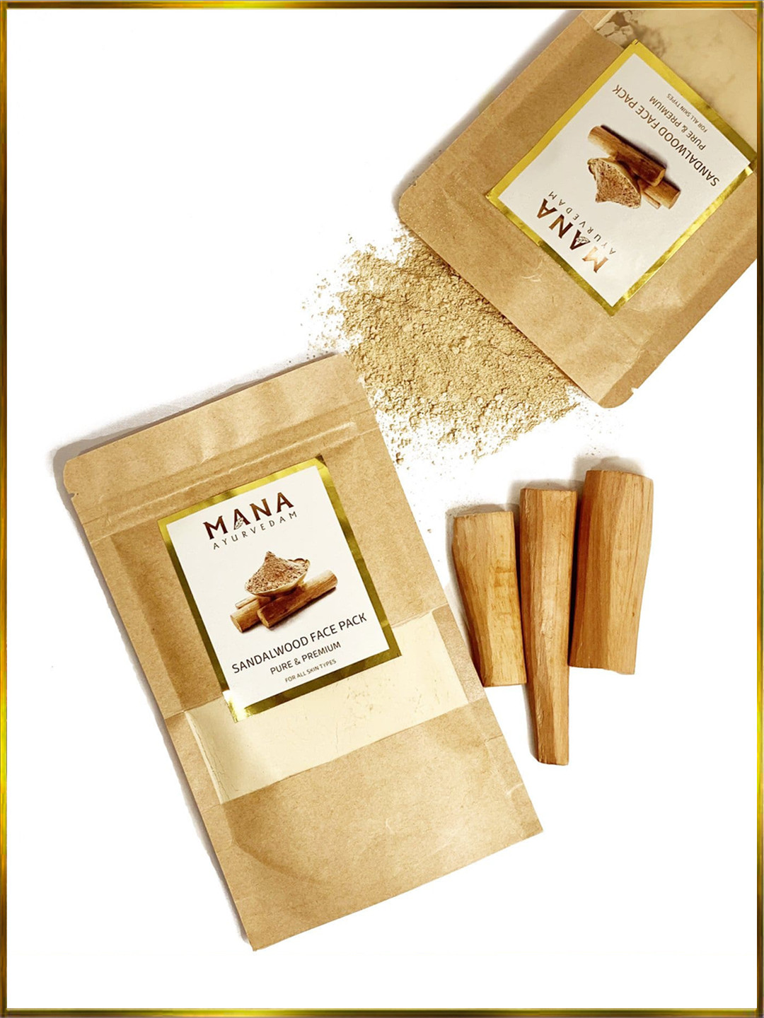 

MANA AYURVEDAM Sandalwood Face Pack 100gm, Beige