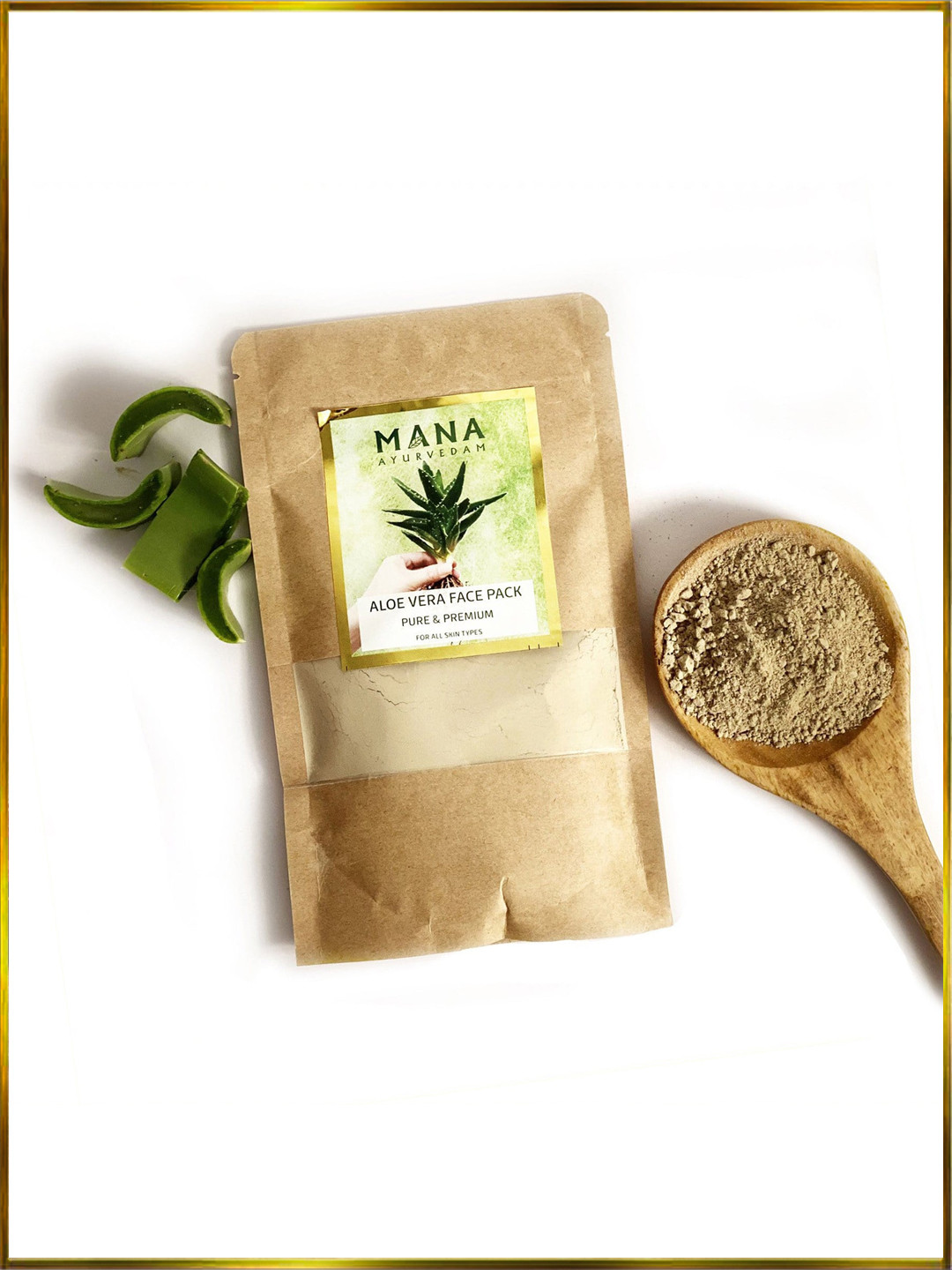 

MANA AYURVEDAM Aloe Vera Face Pack For Acne & Pimples 100gm, Beige