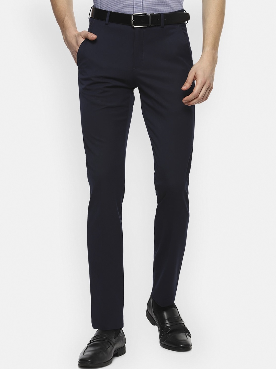 

Louis Philippe Men Navy Blue Slim Fit Trousers