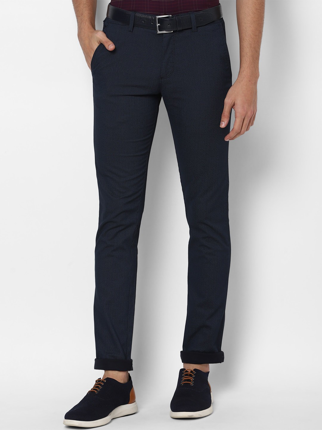 

Allen Solly Men Navy Blue Slim Fit Trousers