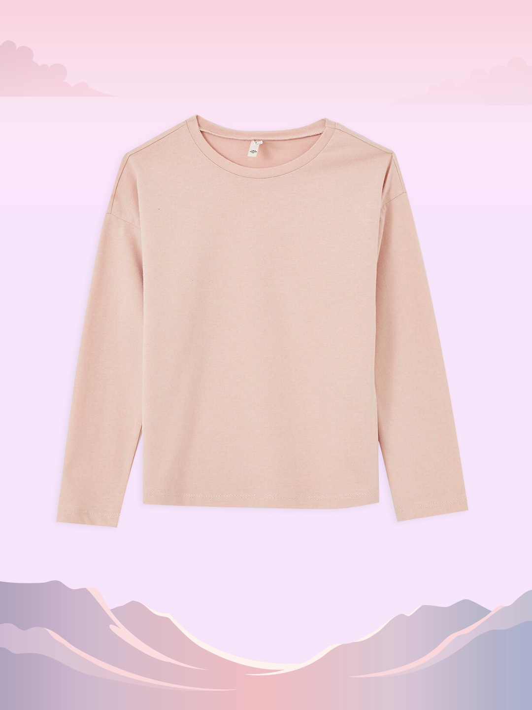 

DeFacto Girls Pink Pure Cotton Solid T-shirt