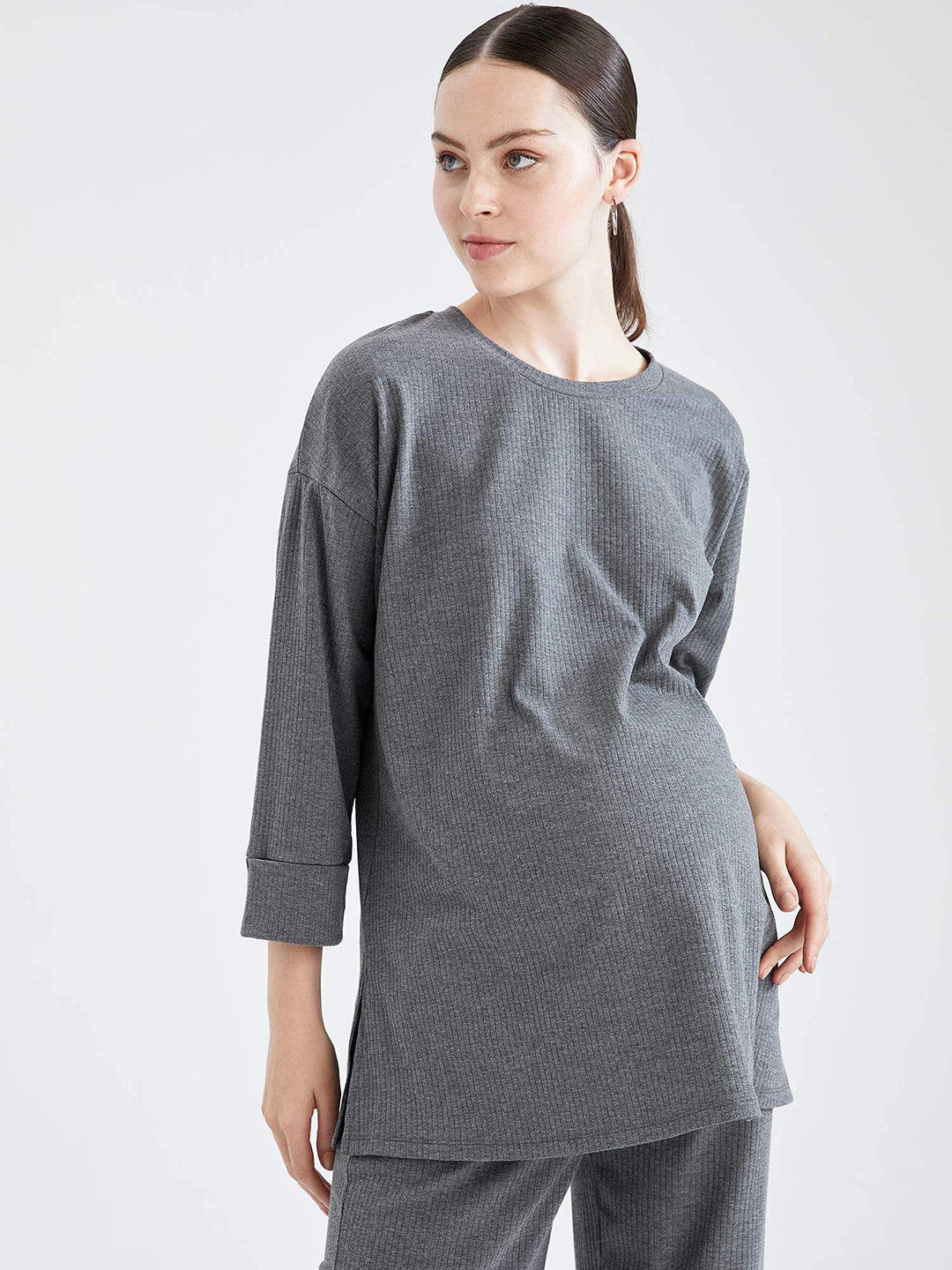 

DeFacto Grey Melange Maternity Top