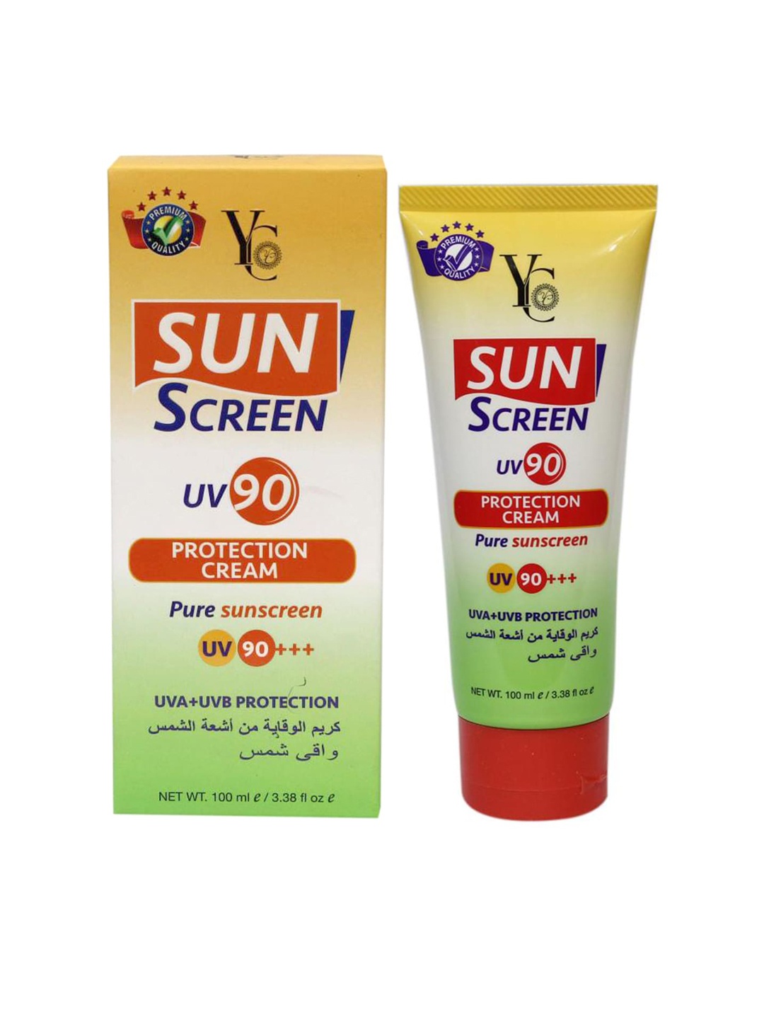 

YC Sunscreen Cream With SPF 90 PA+++ Protection 100ml, Orange