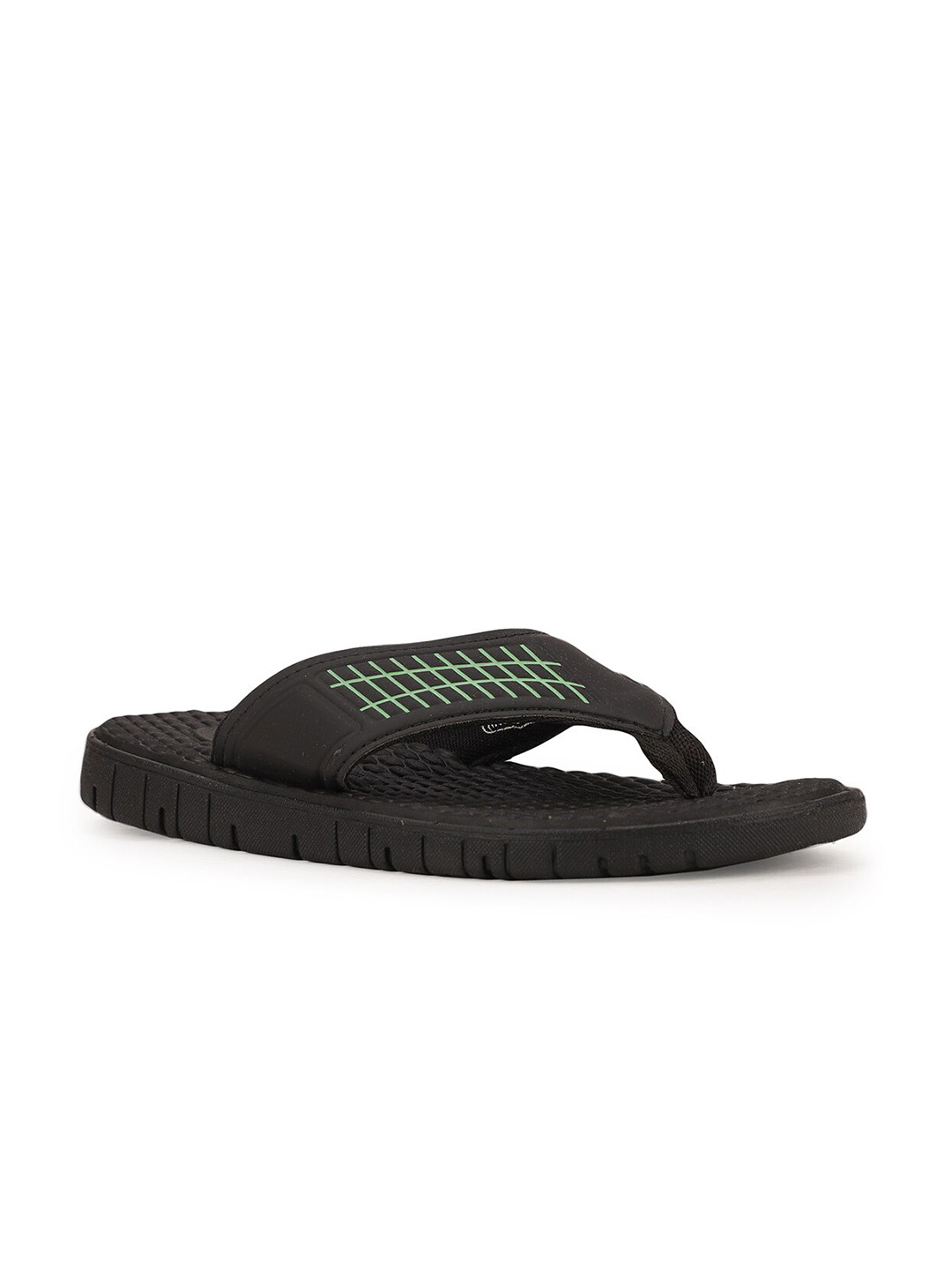 

Bata Men Black & Green Printed Thong Flip-Flops