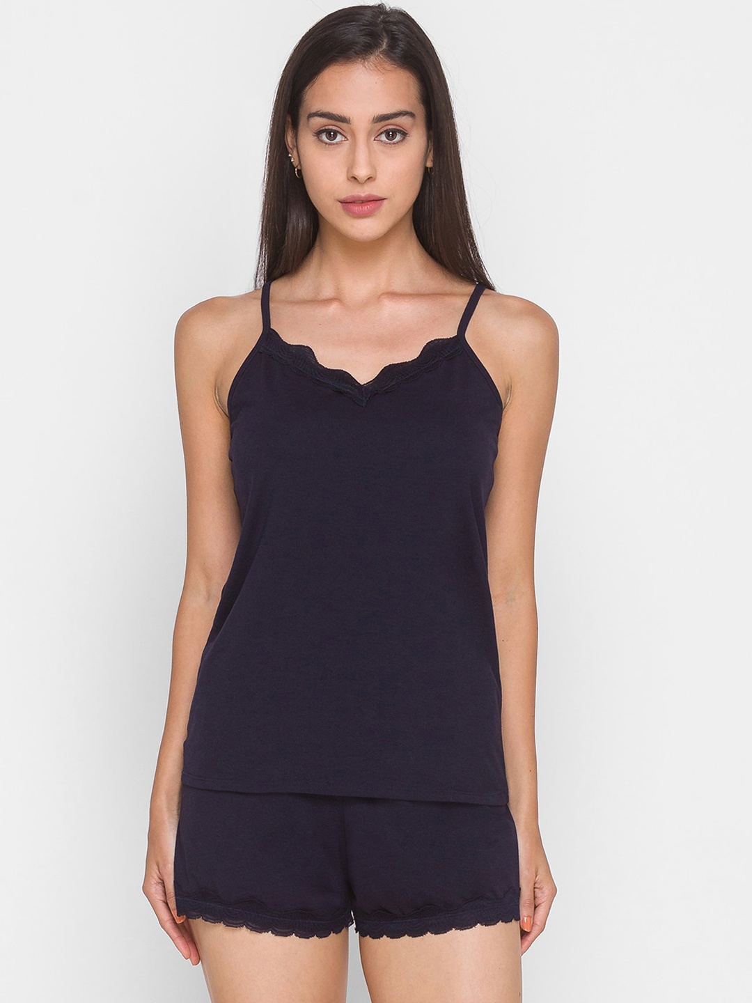 

Candyskin Women Navy Blue Night suit CSINNW01NAVY