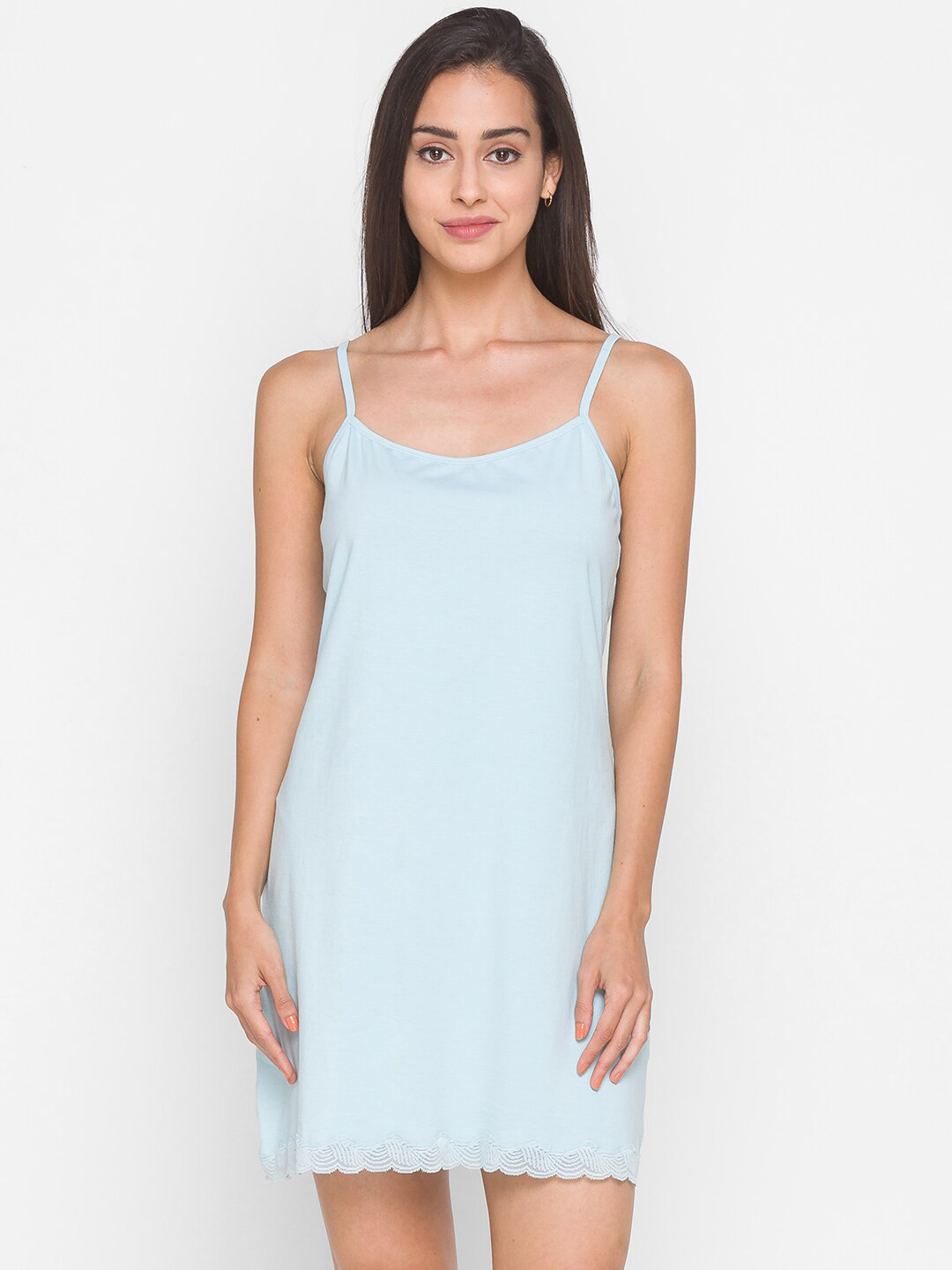 

Candyskin Women Blue Solid Nightdress