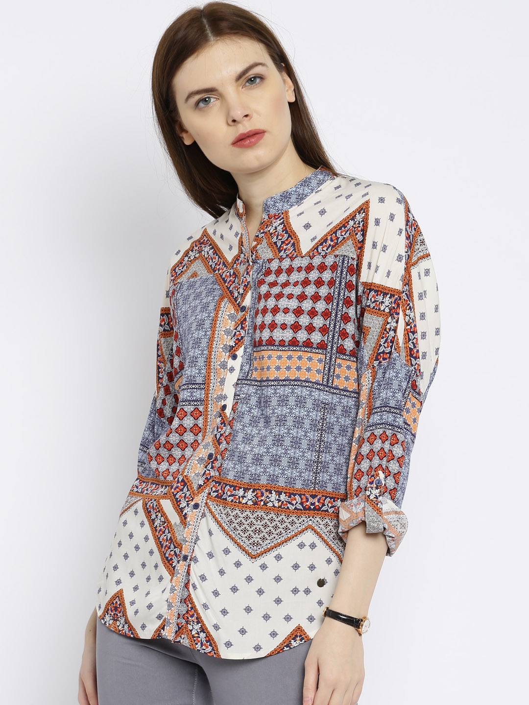 

Pepe Jeans Women White Printed Casual Shirt