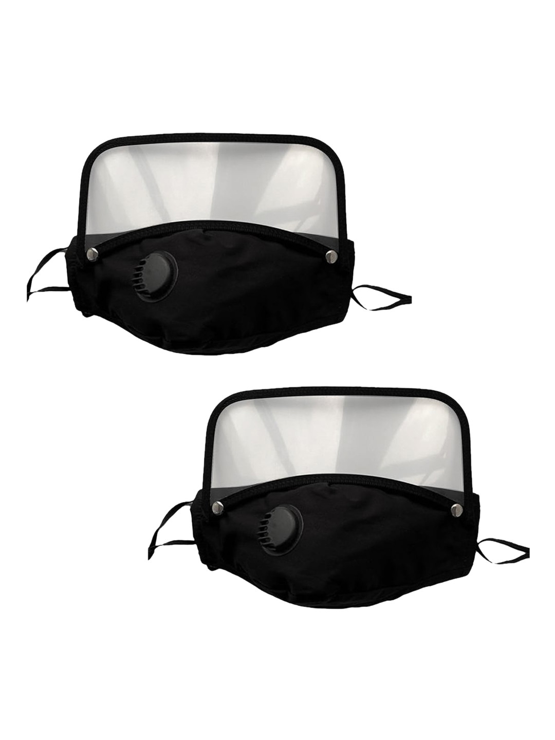 

POKORY Unisex Pack of 2 Pollution Mask With Eye Shield & Elastic Strap, Black