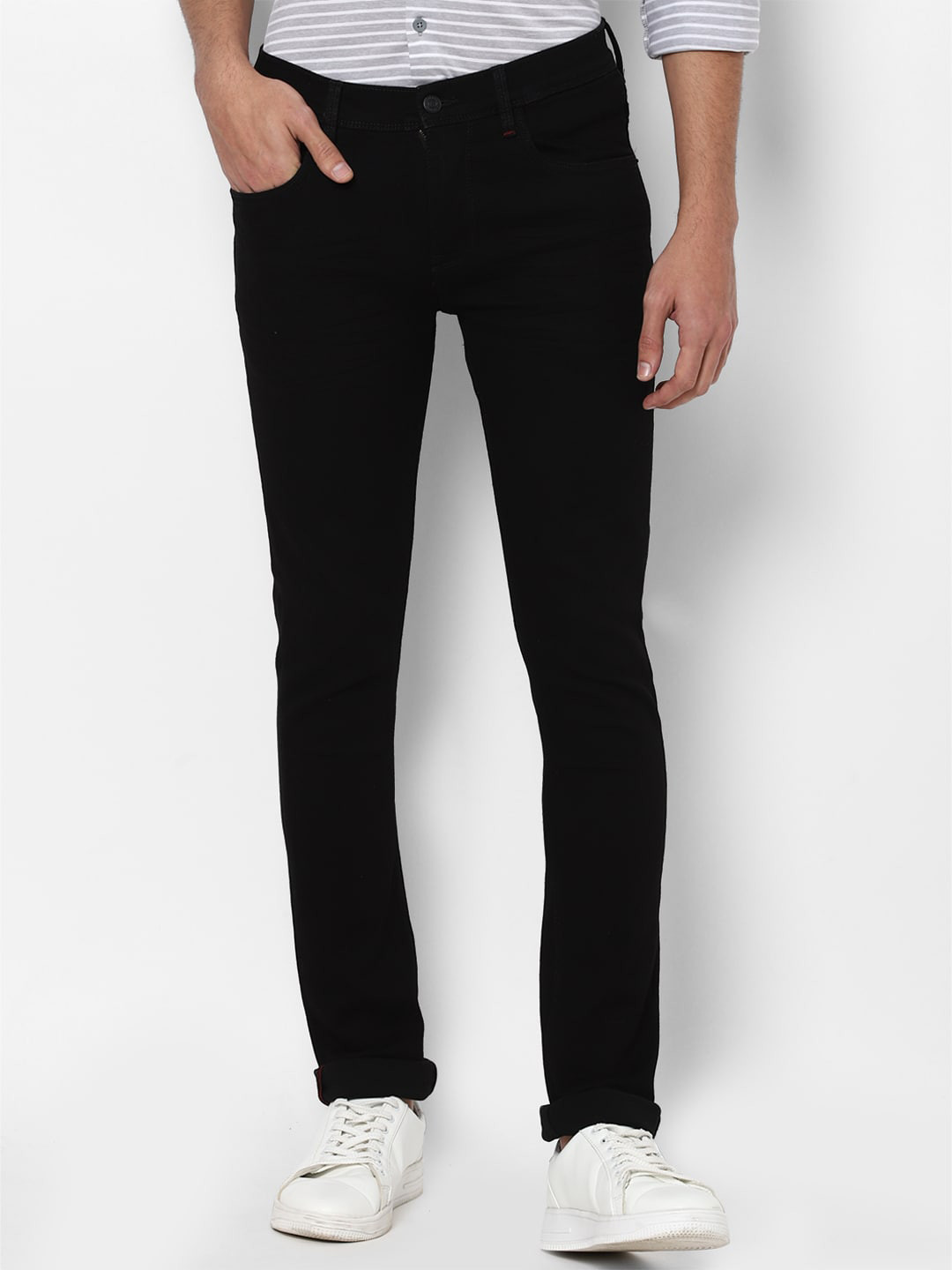 

Allen Solly Men Black Slim Fit Mid-Rise Stretchable Jeans