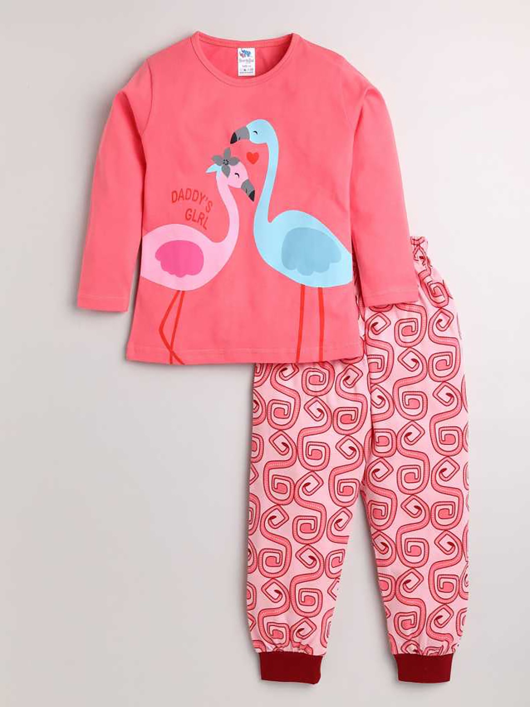 

Dear to Dad Girls Pink Duck printed Nightdress