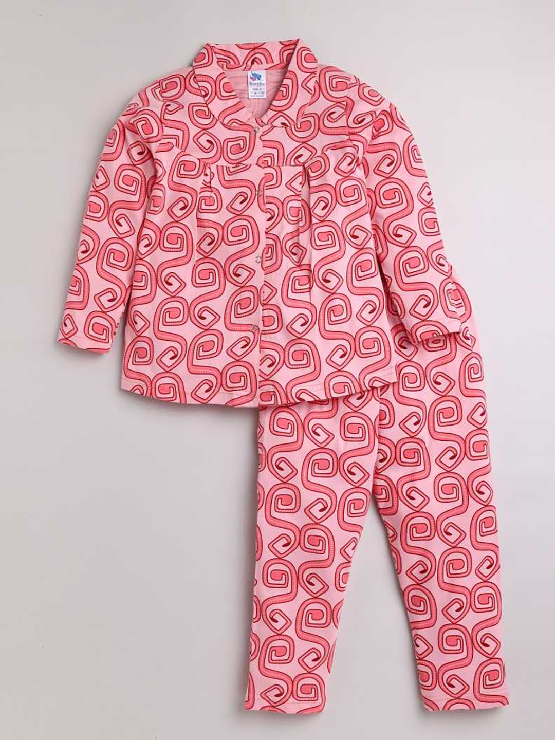 

Dear to Dad Girls Pink Printed Night suit