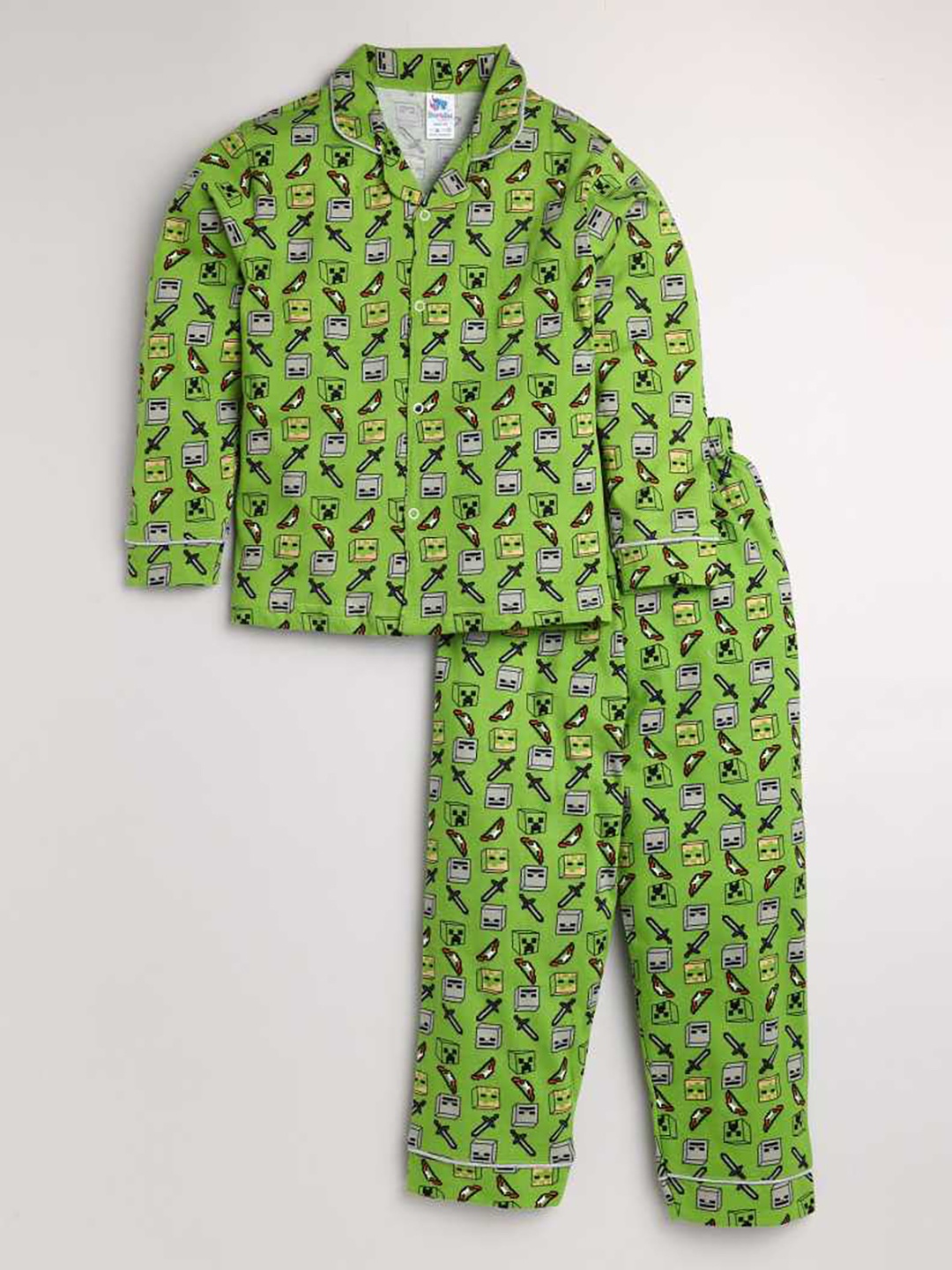 

Dear to Dad Boys Fluorescent Green Printed Nightdress