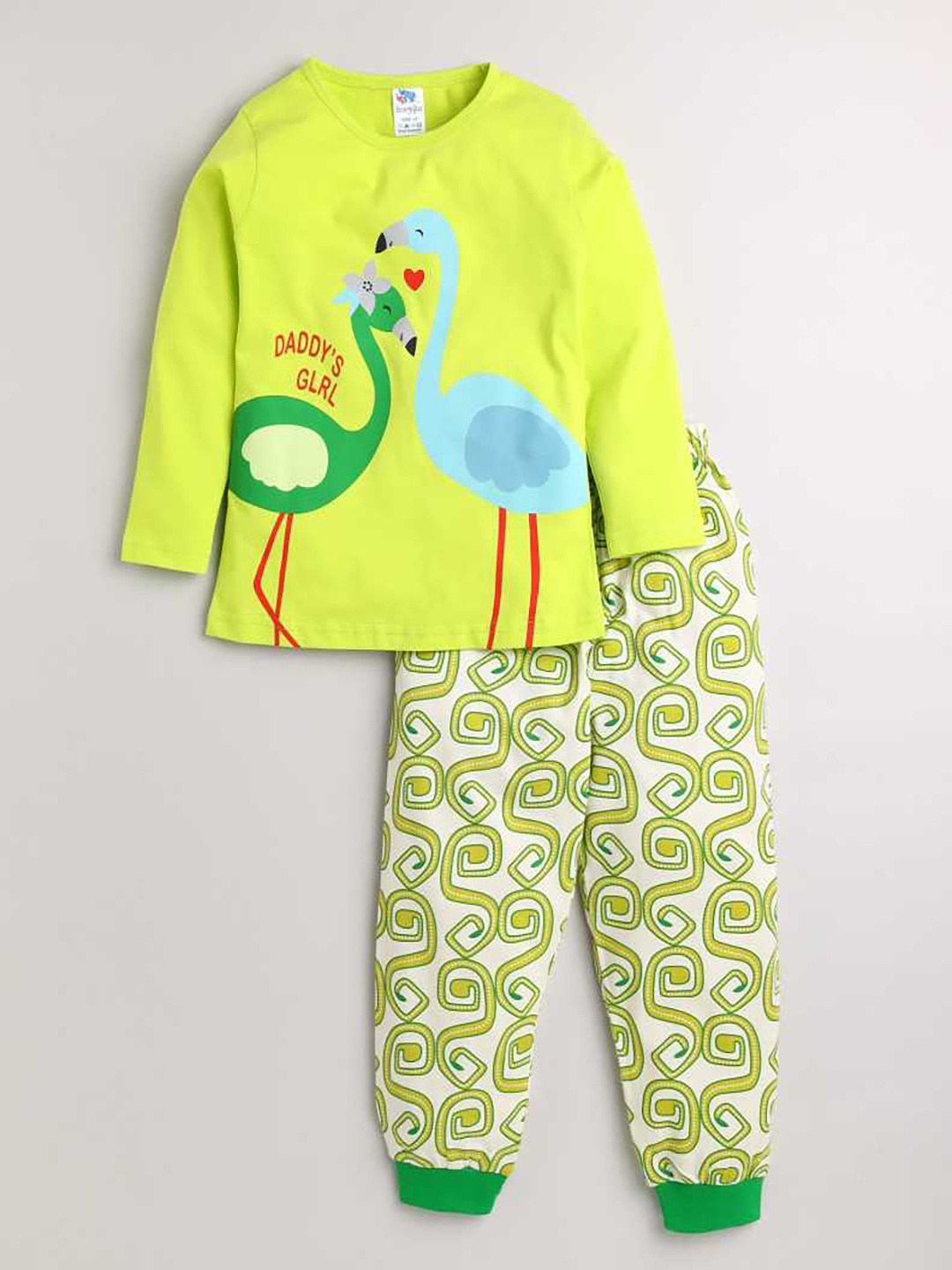 

Dear to Dad Girls Green Printed Nightdress