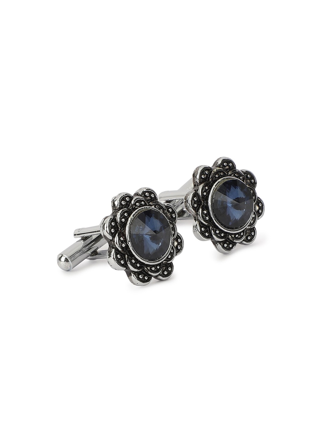 

Alvaro Castagnino Silver-Toned & Blue Metal Cufflink