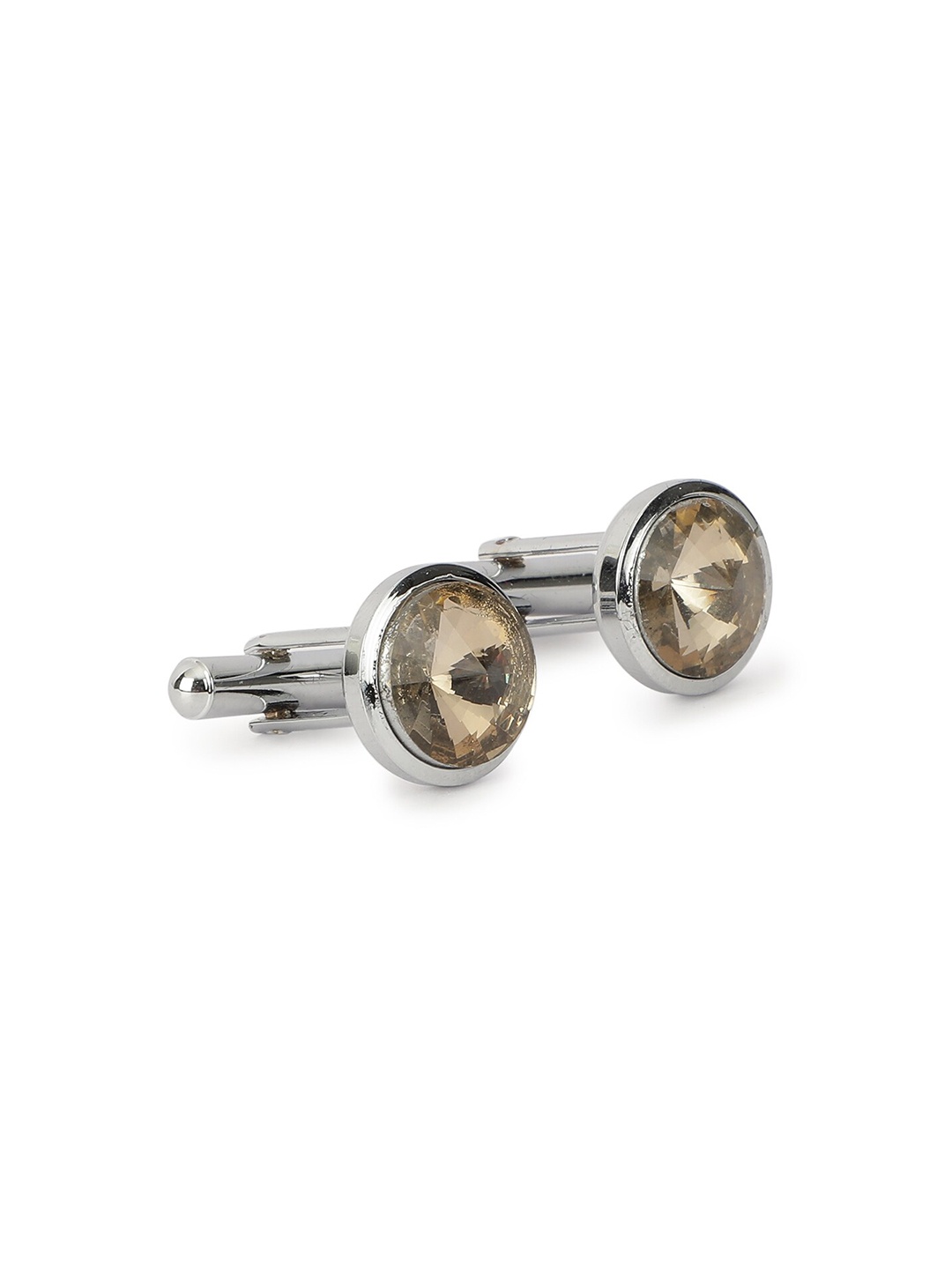 

Alvaro Castagnino Silver-Toned & Brown Cufflink