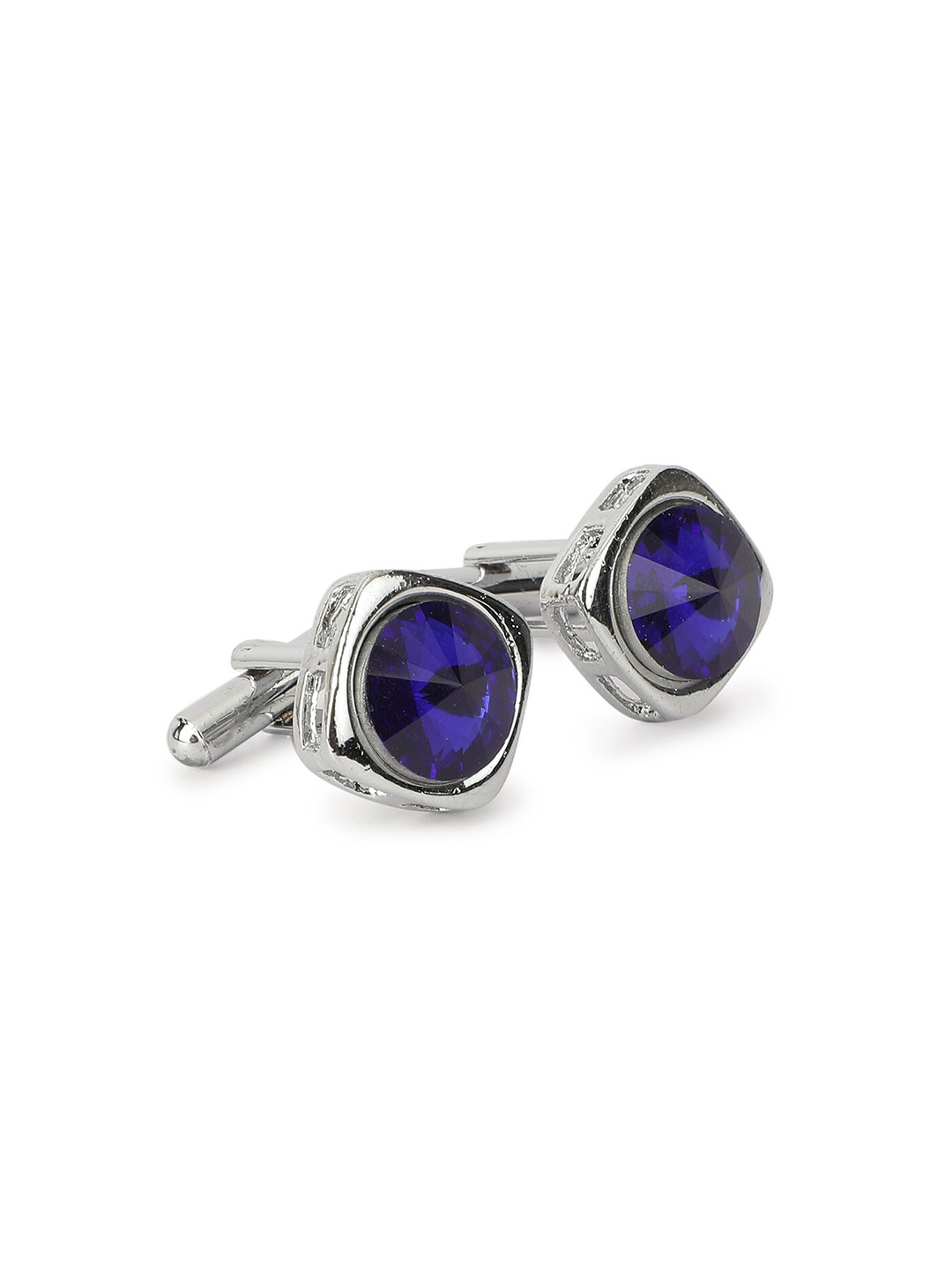 

Alvaro Castagnino Silver-Toned & Blue Cufflink