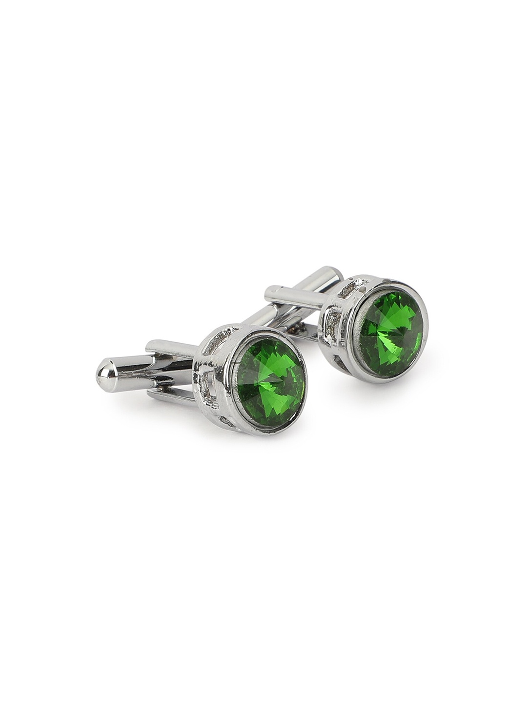 

Alvaro Castagnino Men Silver-Toned & Green Cufflink